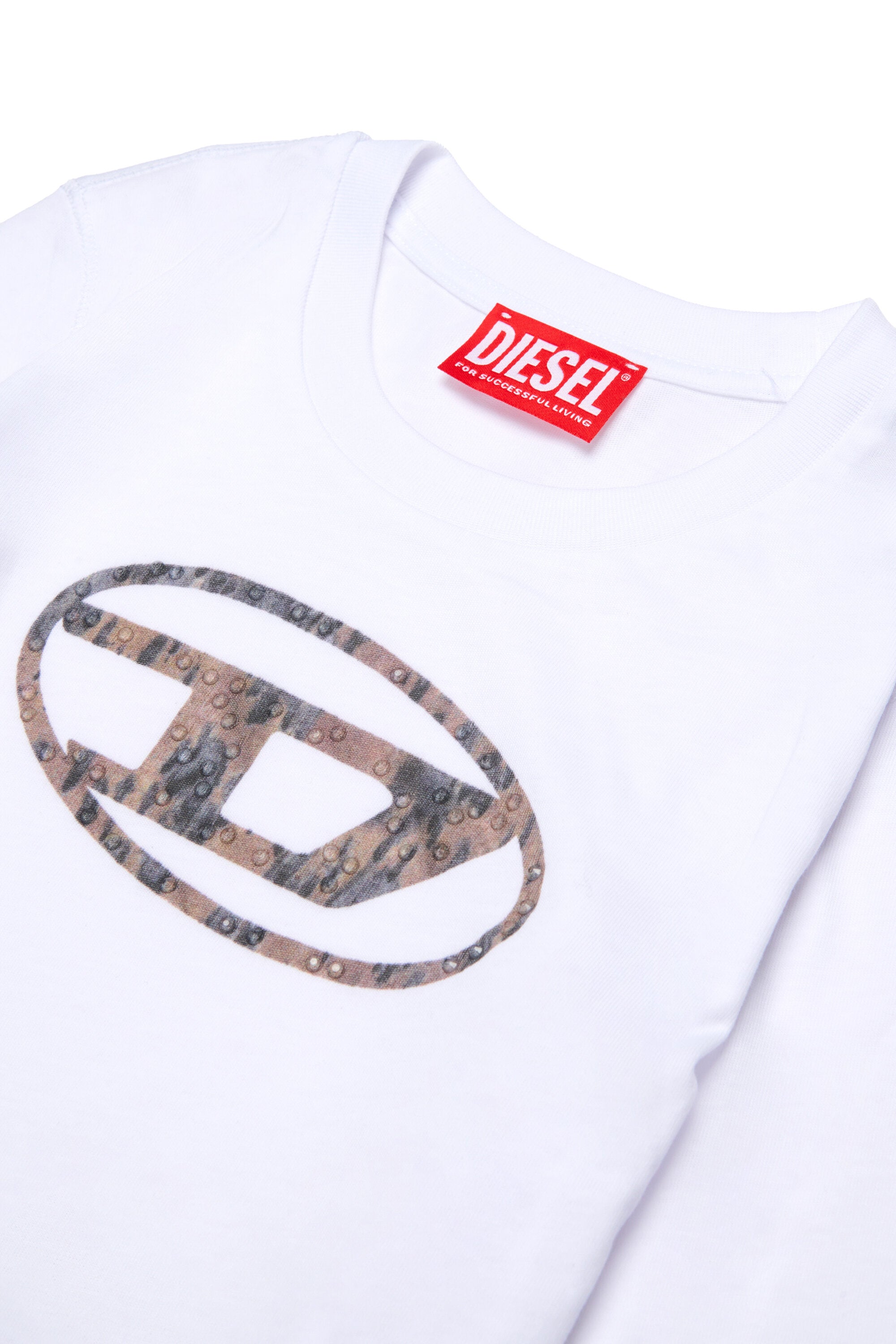 T-shirt manica lunga con logo Oval D Acid Rain