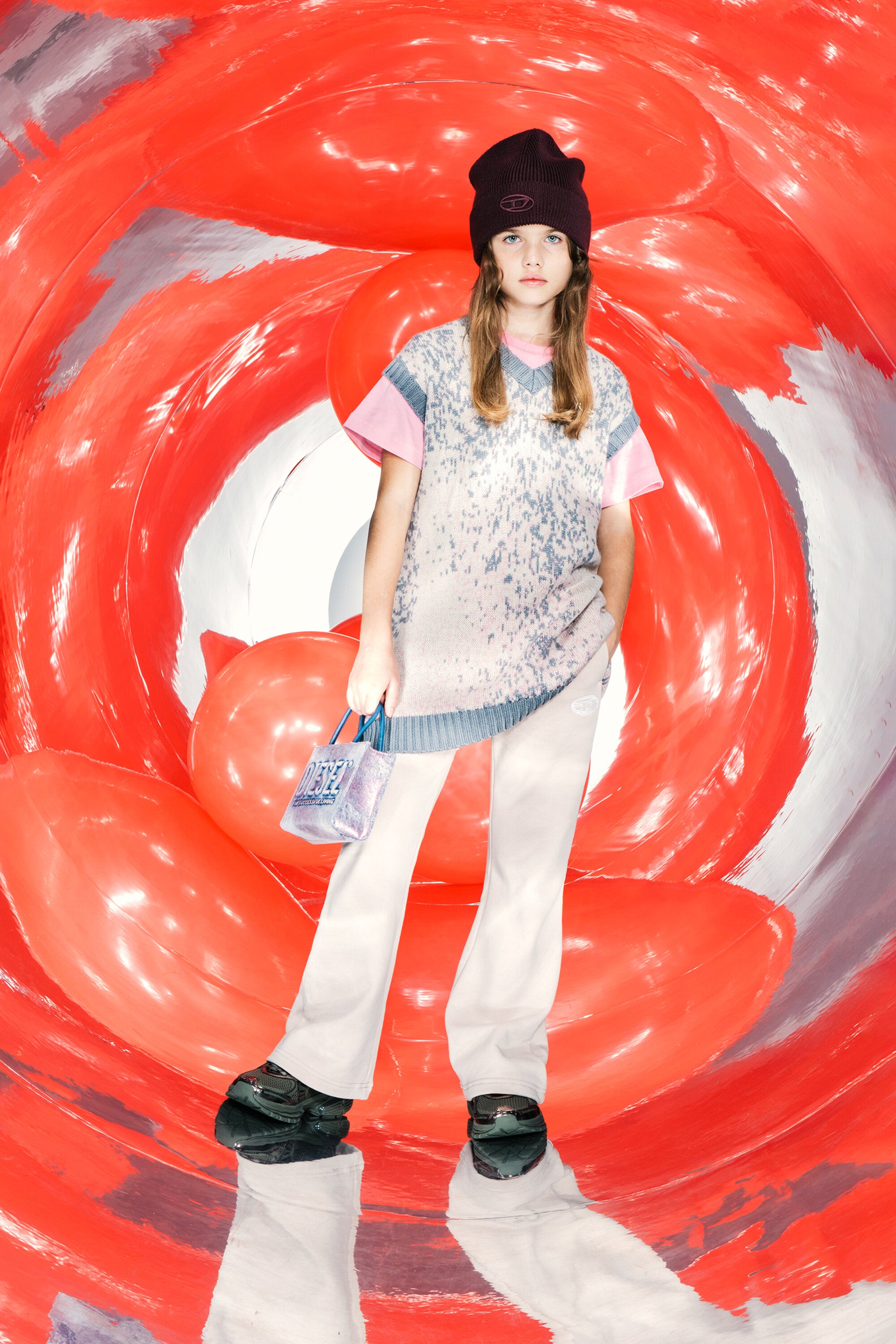 Acid Rain Allover-Strickkleid ohne Ärmel