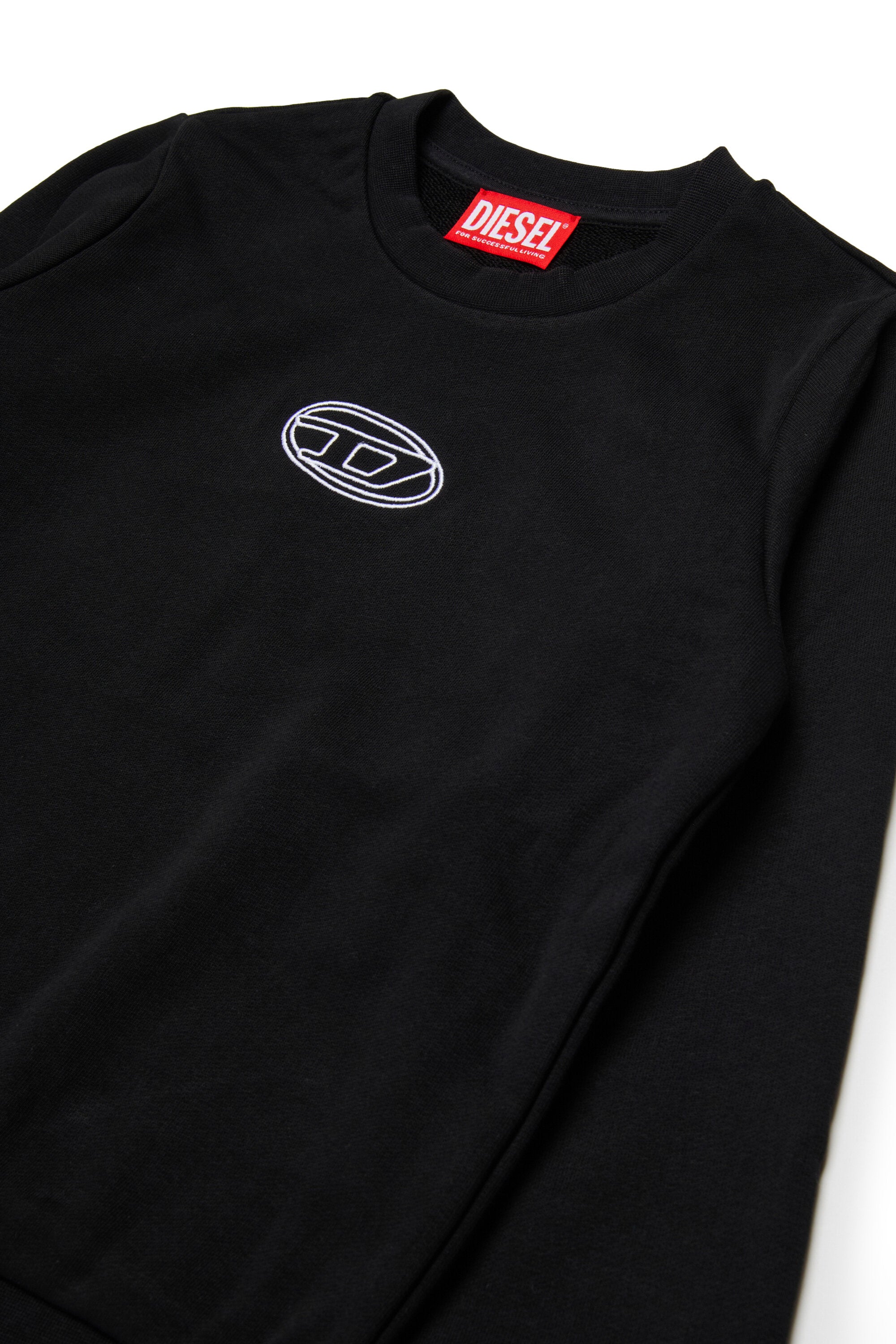 Sweatshirt mit Rundhalsausschnitt und Stickerei Oval D