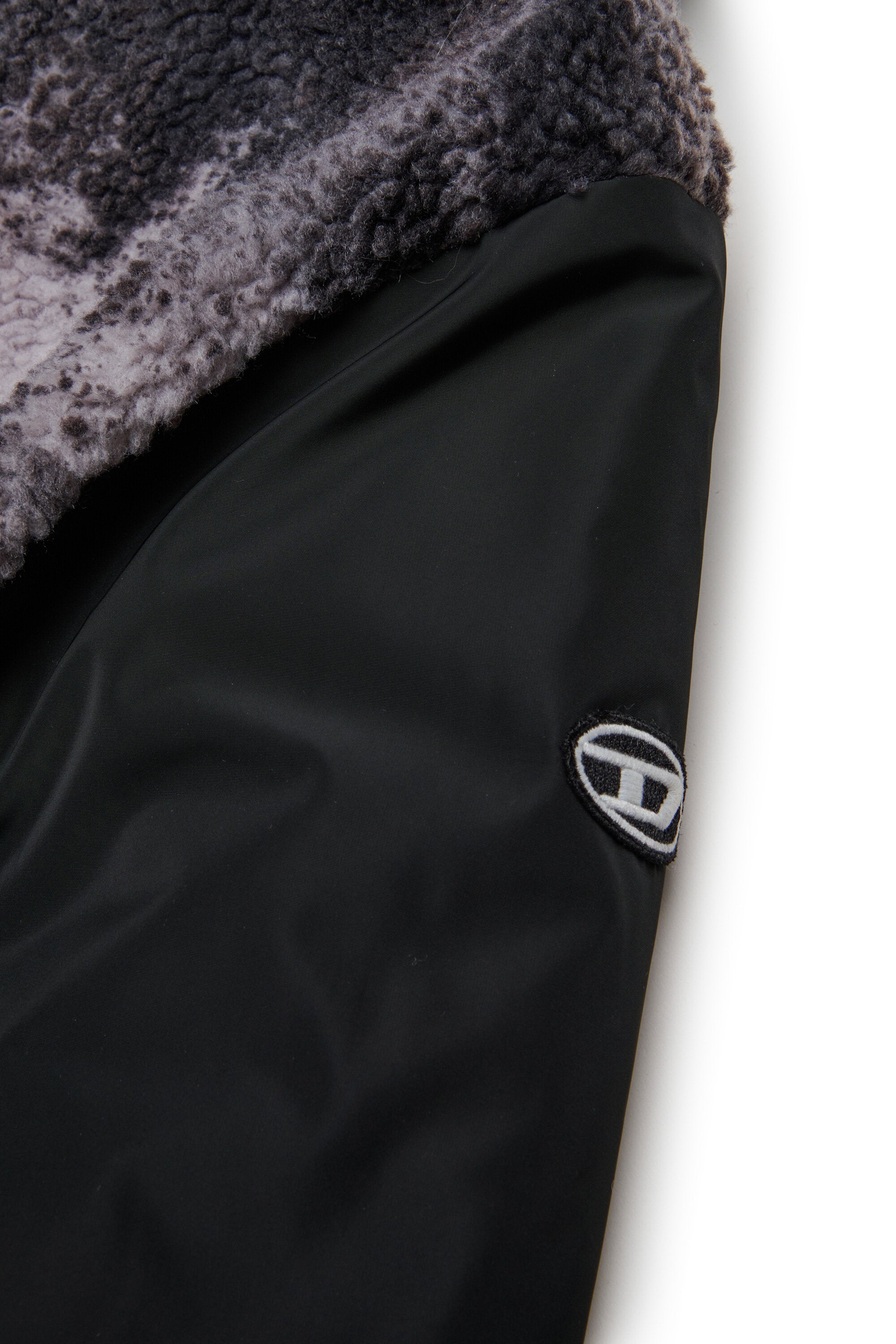 Teddy-Jacke mit Kapuze und Batik-Optik