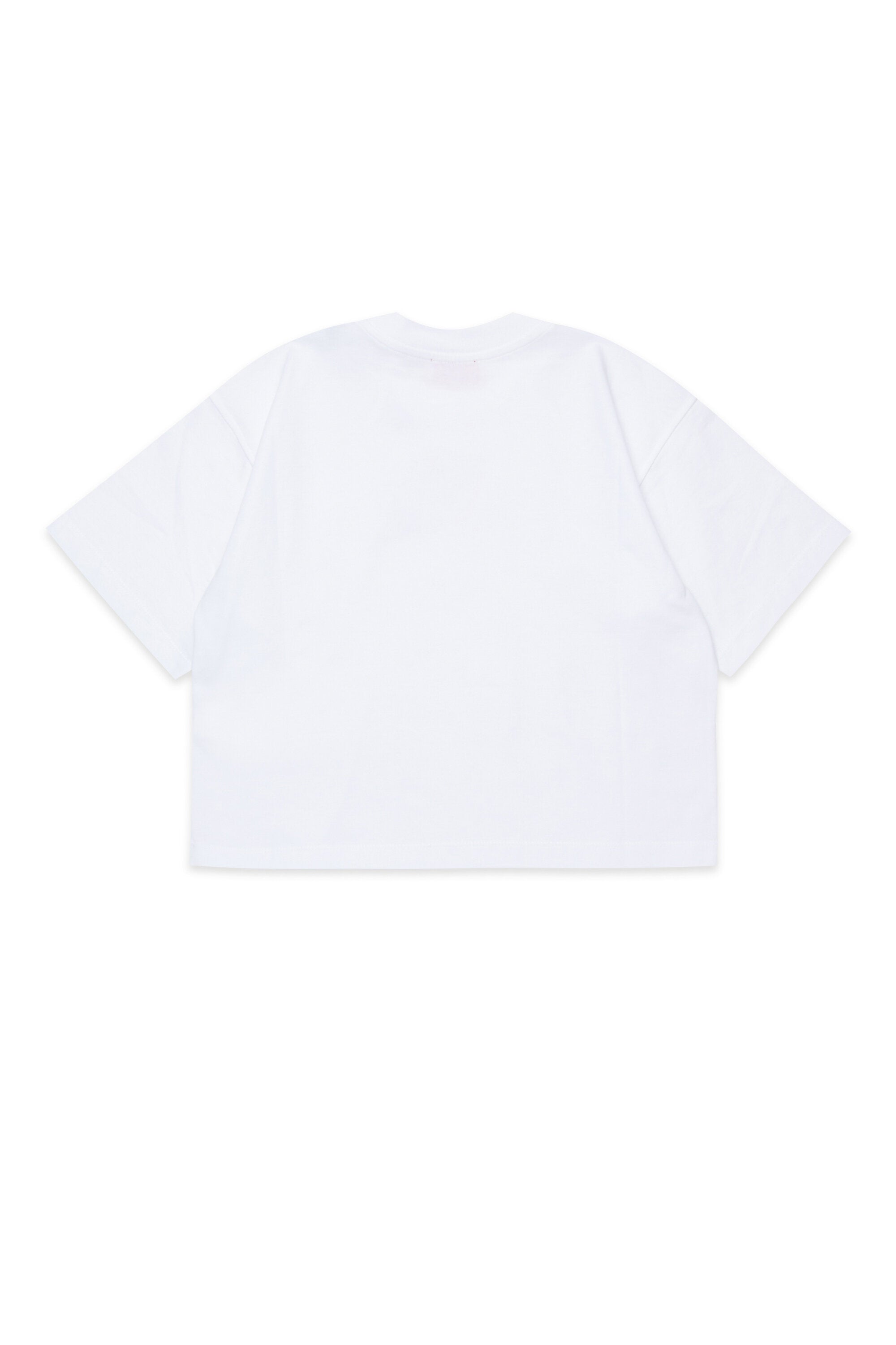 T-shirt boxy in jersey con logo Oval D