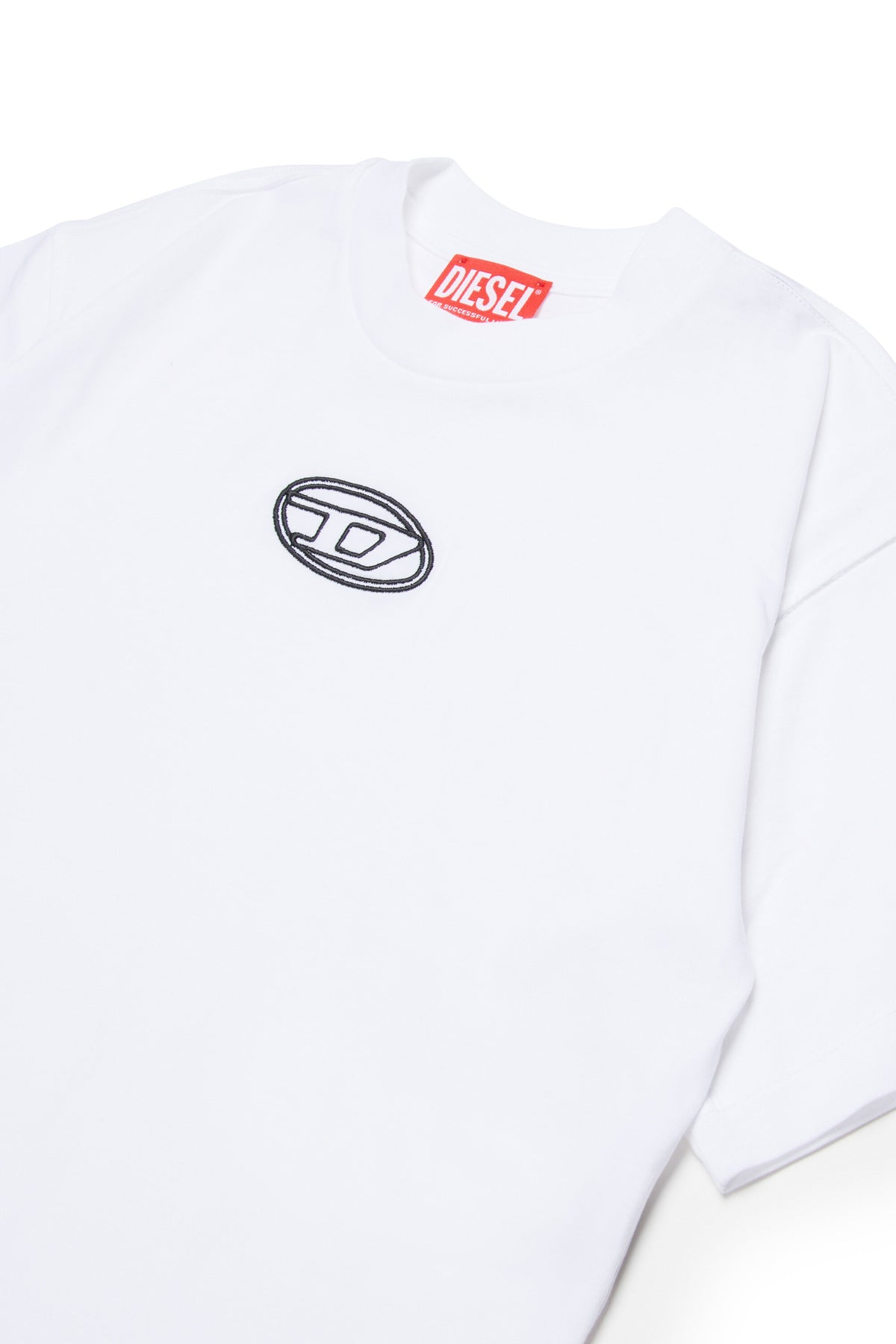 Boxy jersey T-shirt branded with Oval D logo