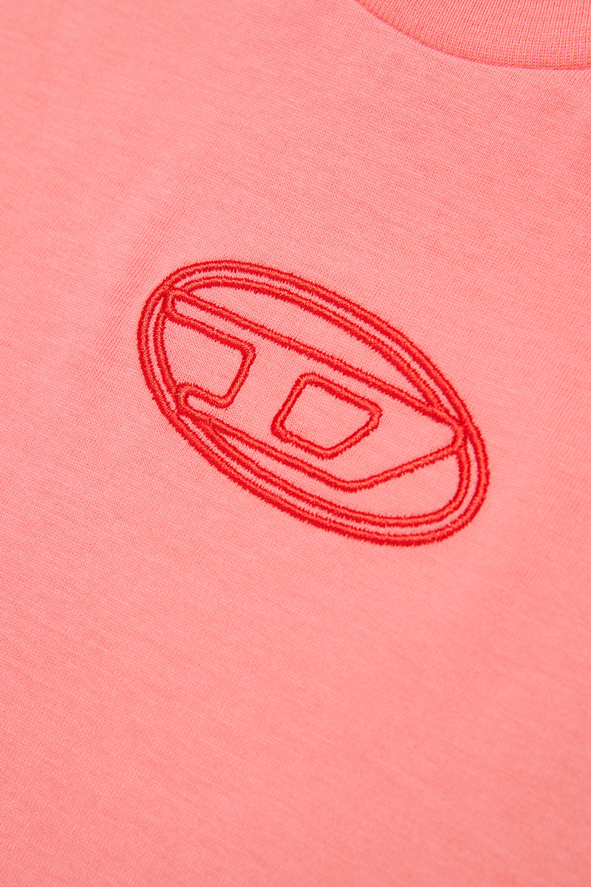 T-shirt boxy in jersey con logo Oval D