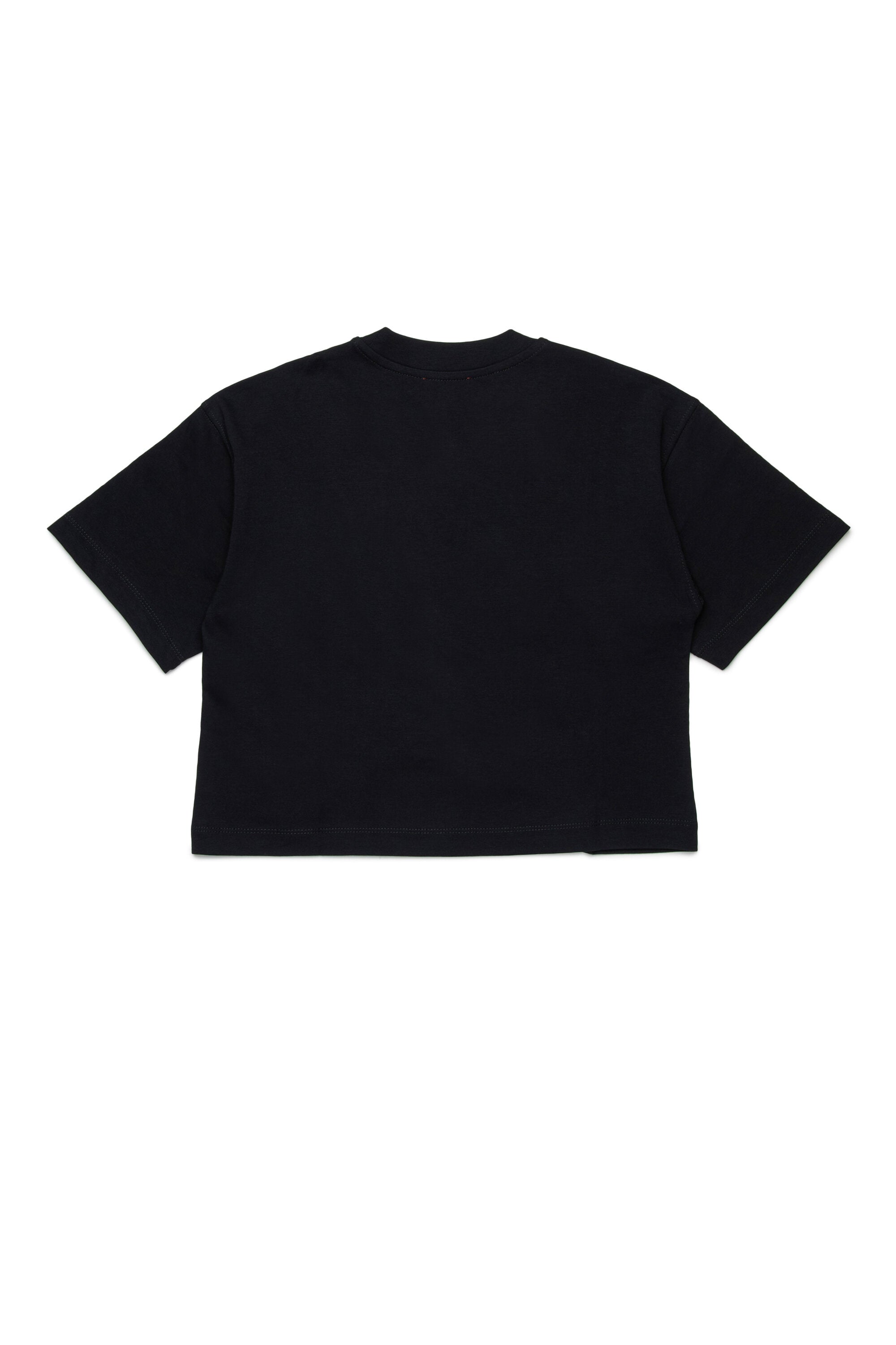 T-shirt boxy in jersey con logo Oval D