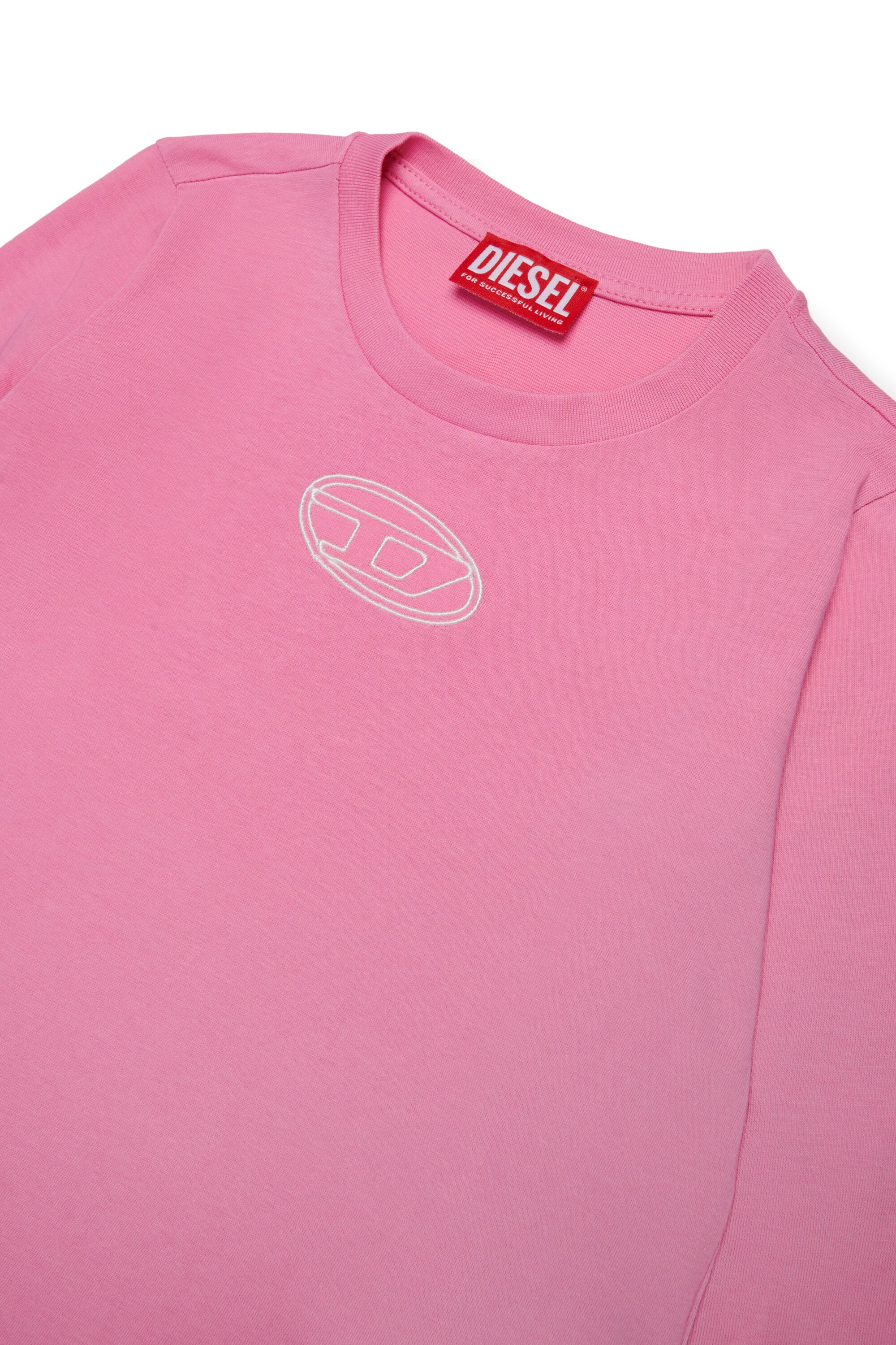 T-shirt manica lunga in jersey con logo Oval D