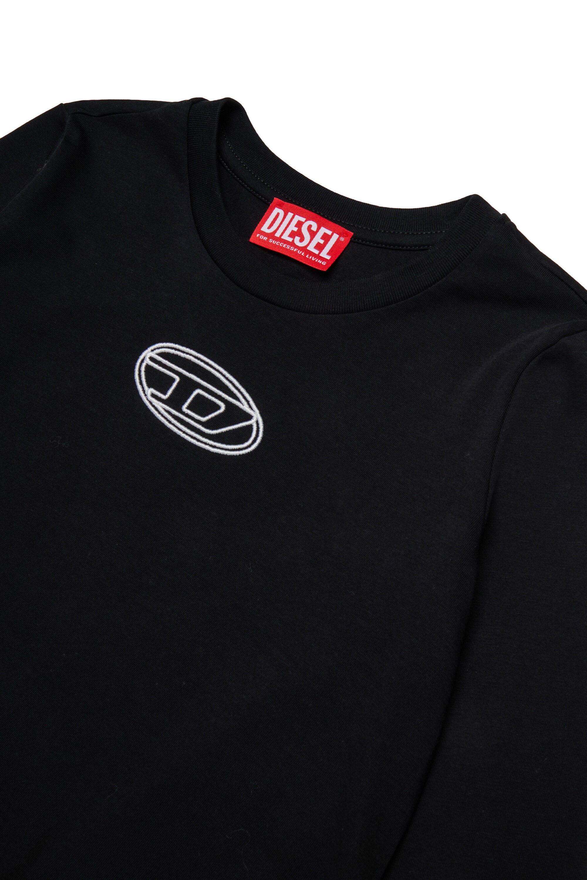 T-shirt manica lunga in jersey con logo Oval D