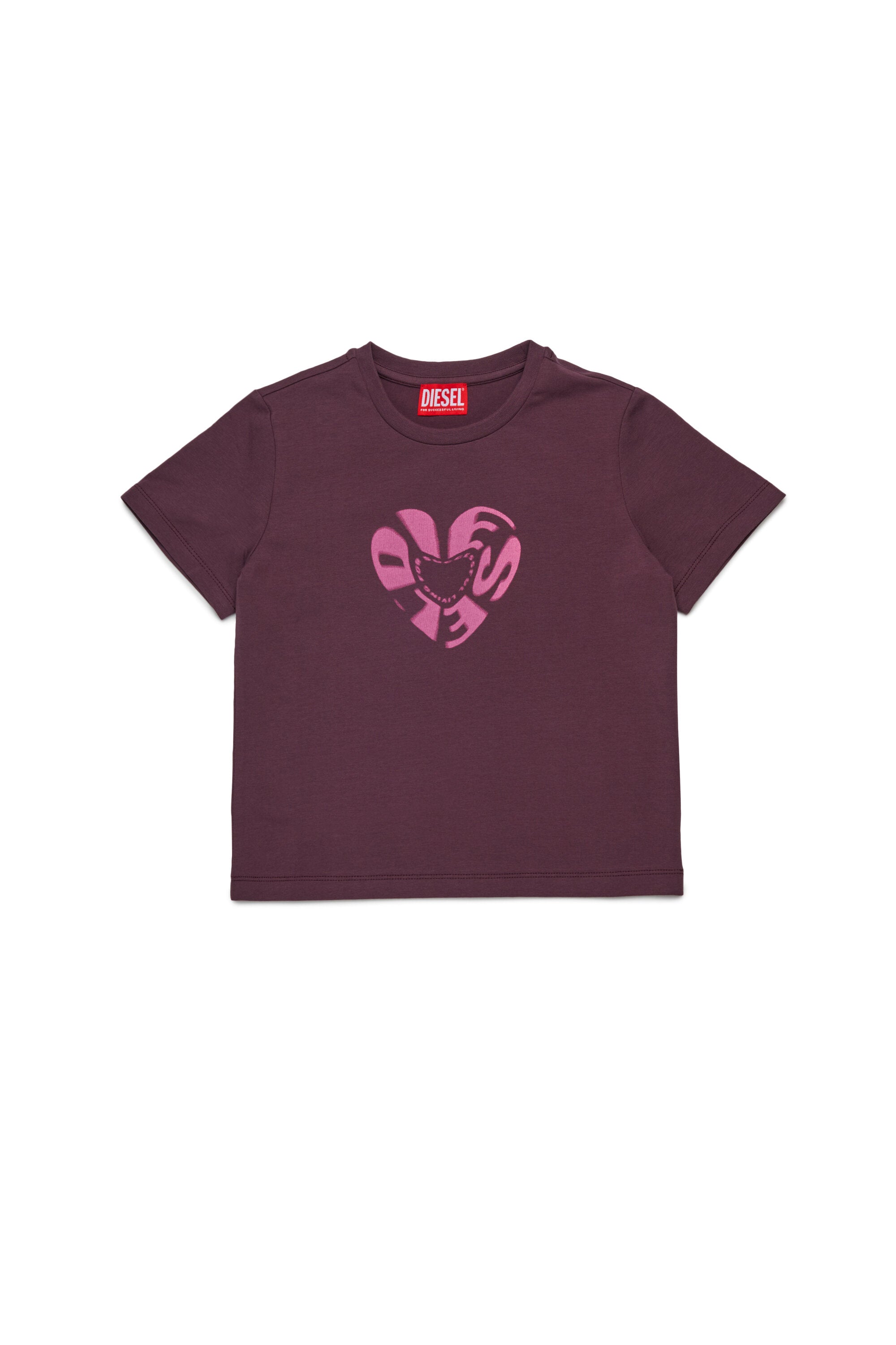 T-shirt in jersey stretch con grafica Diesel Heart