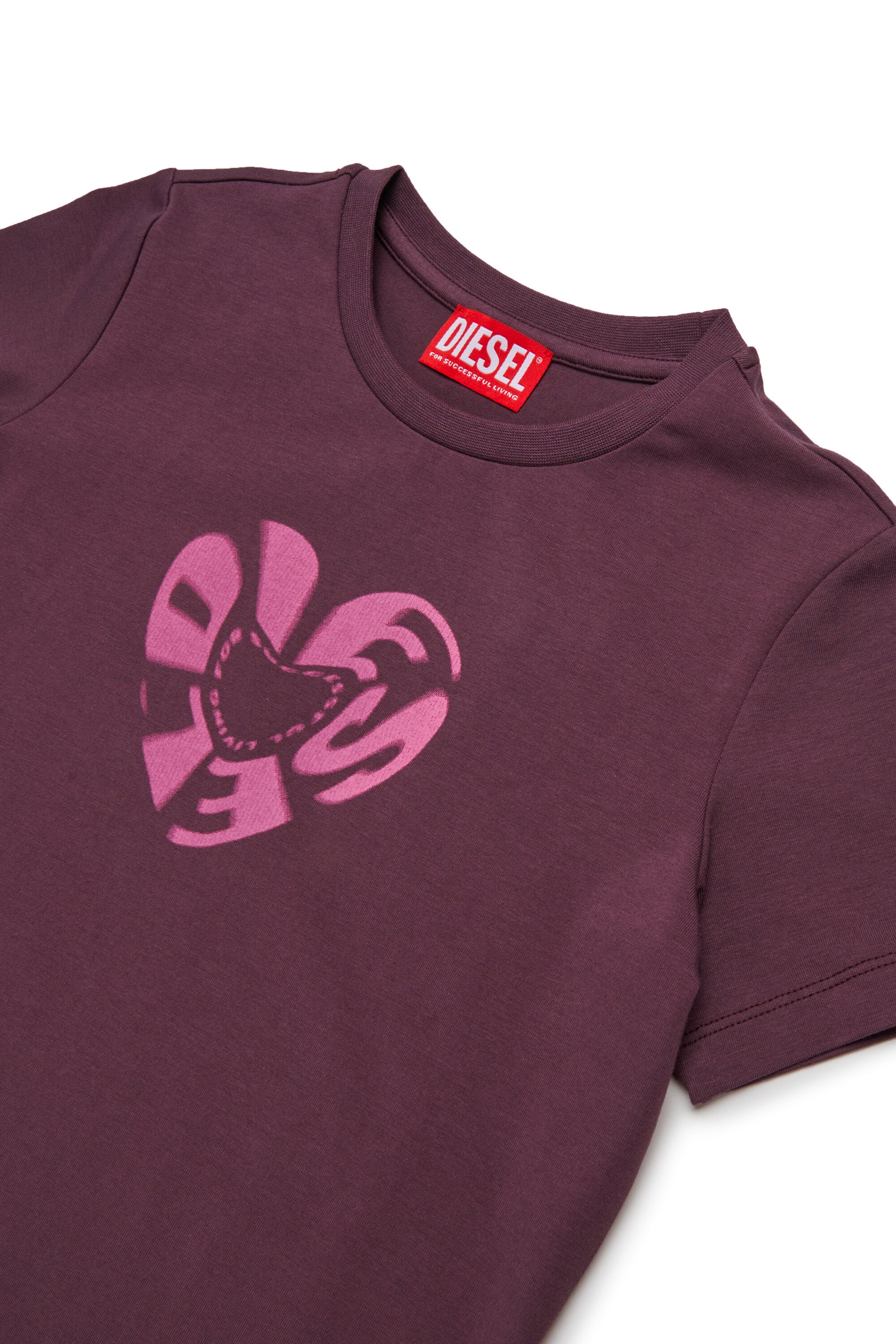 T-shirt in jersey stretch con grafica Diesel Heart