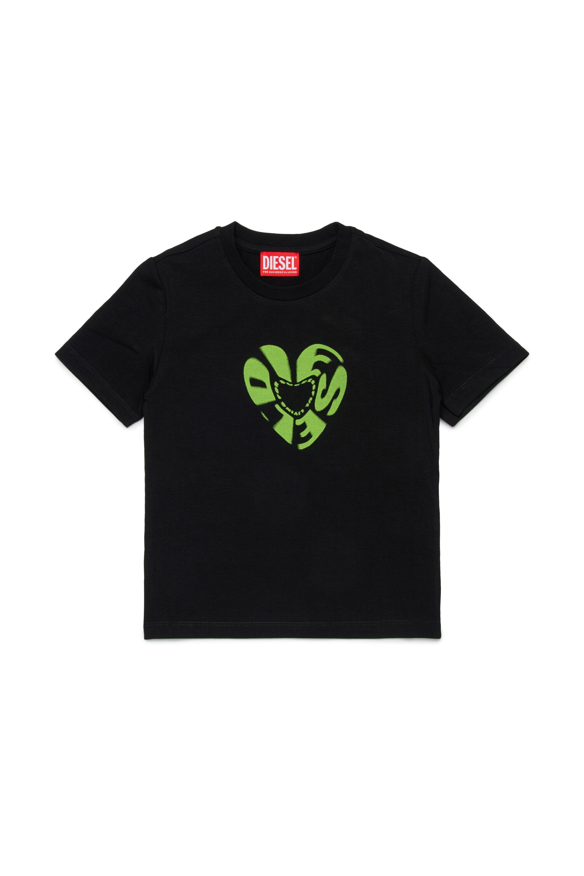 T-shirt in jersey stretch con grafica Diesel Heart