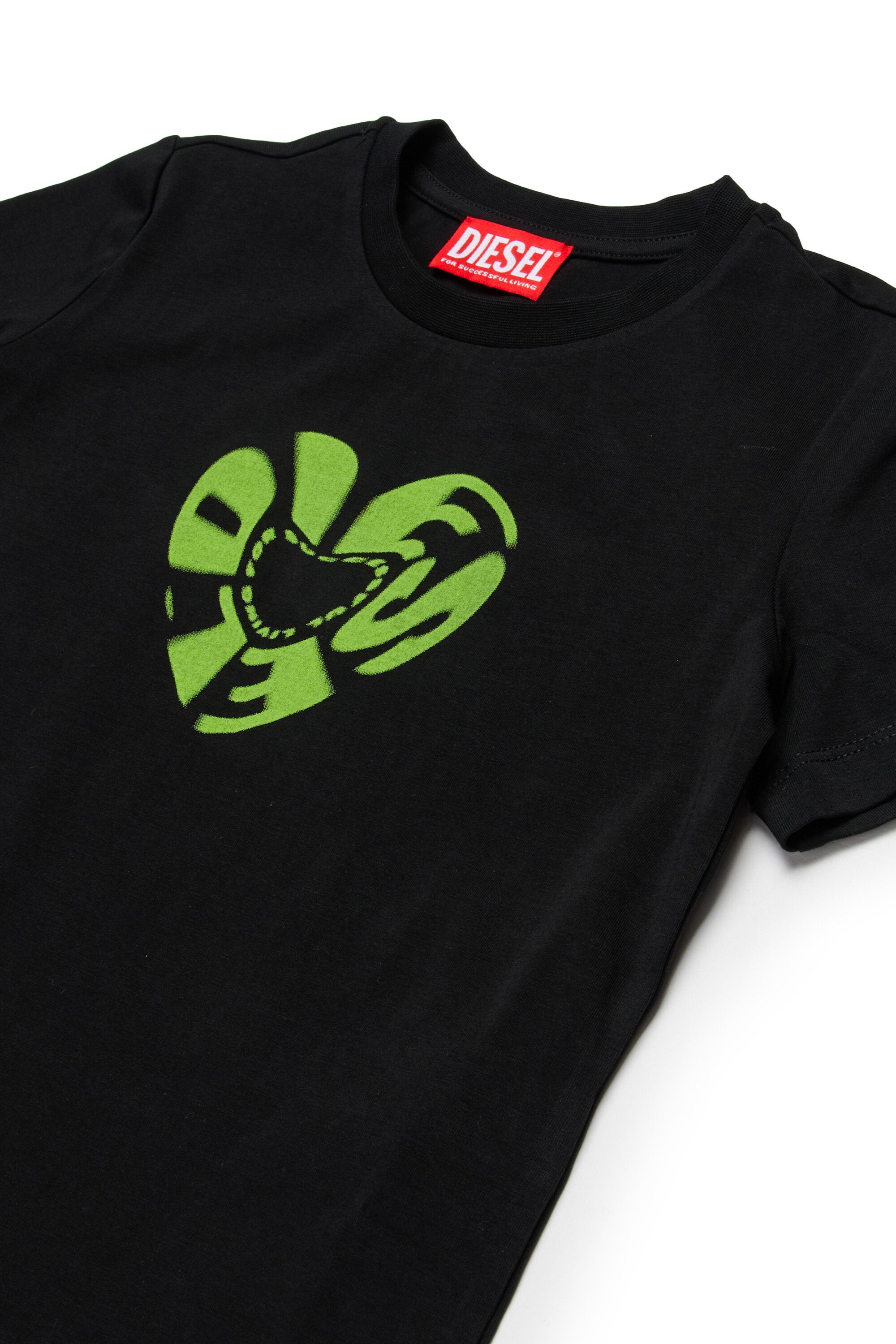 T-shirt in jersey stretch con grafica Diesel Heart