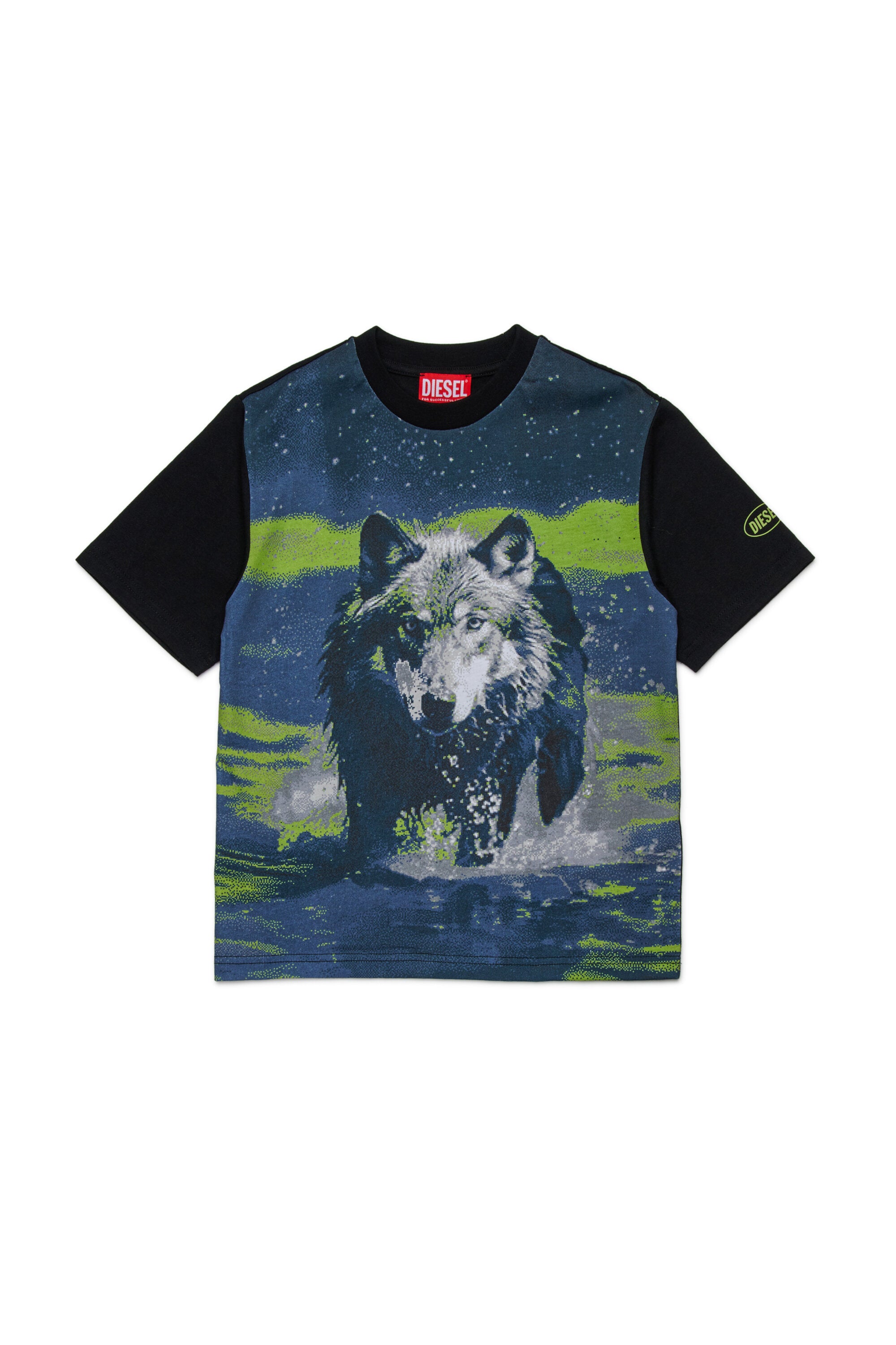 T-shirt in misto cotone con grafica Wolf