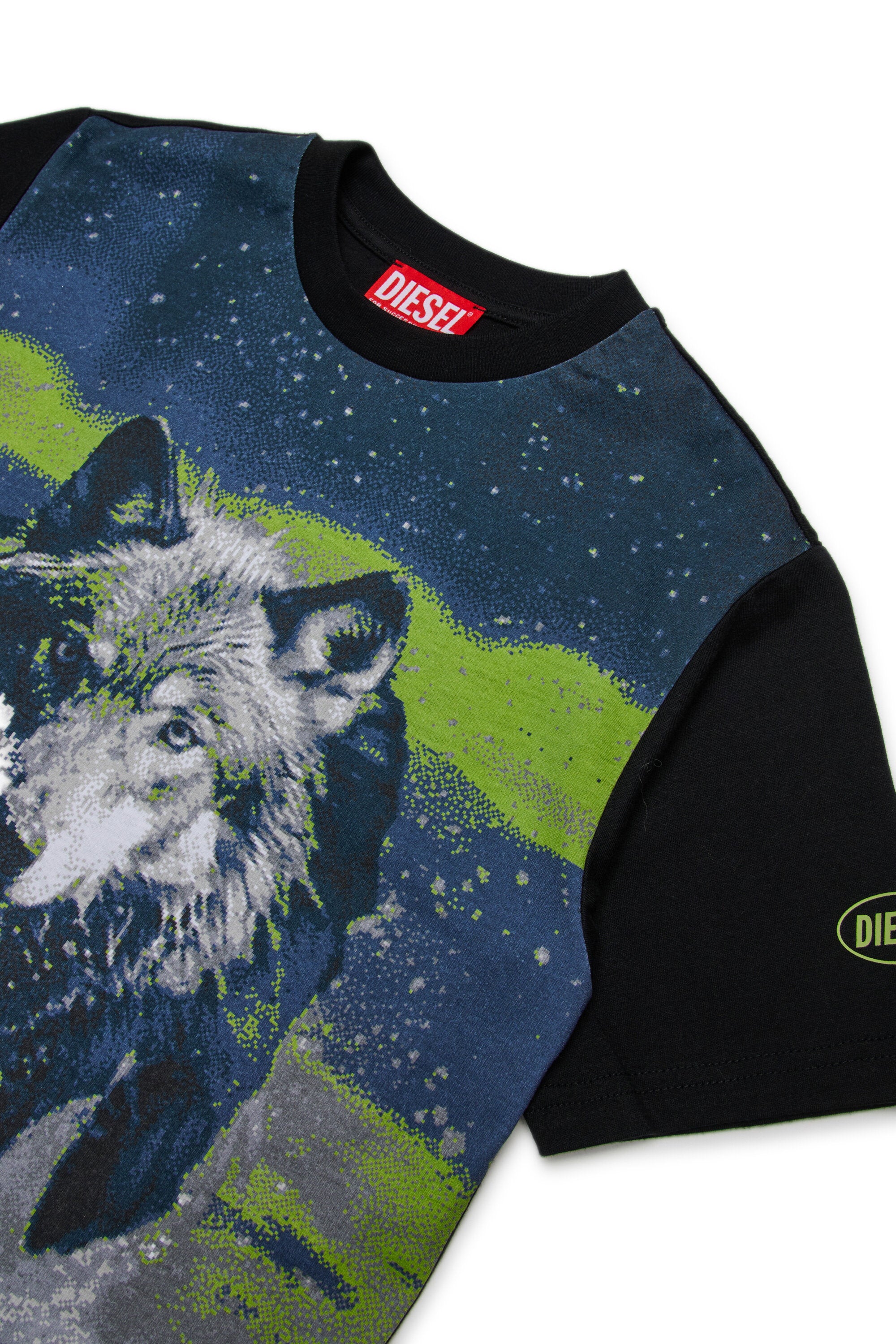 T-shirt in misto cotone con grafica Wolf