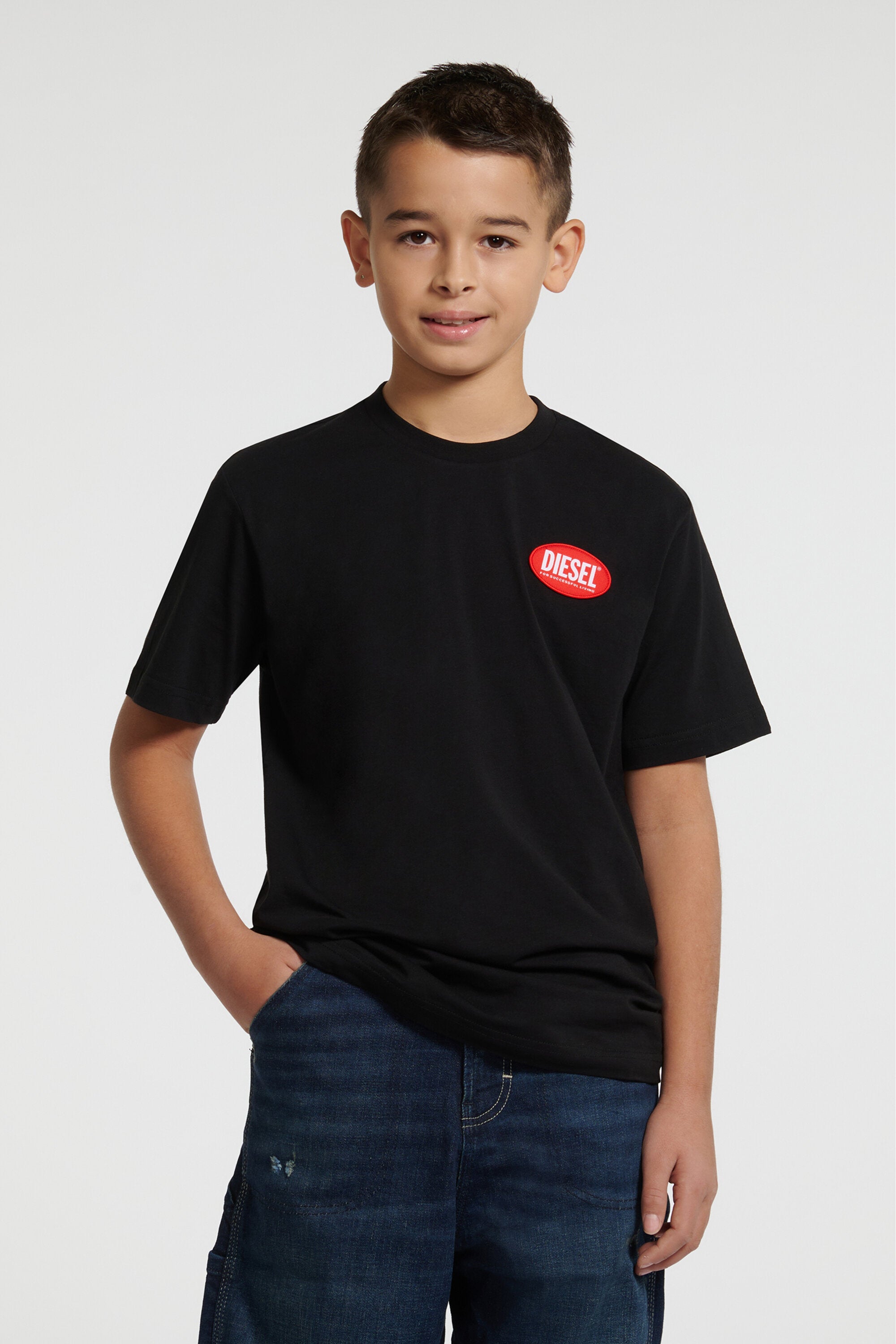 T-shirt en jersey avec étiquette ovale de DIESEL