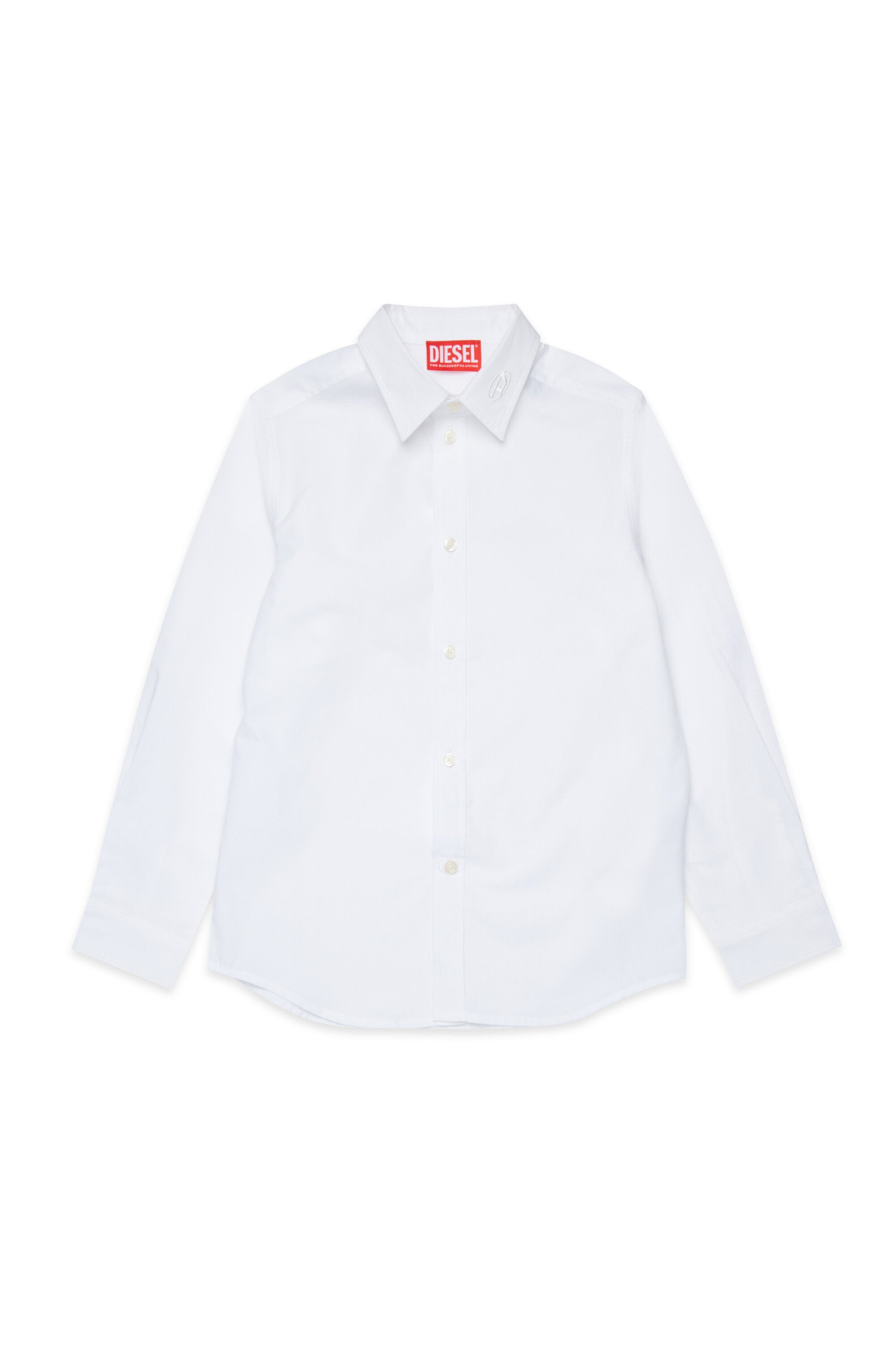 Chemise classique en popeline avec logo sur le col