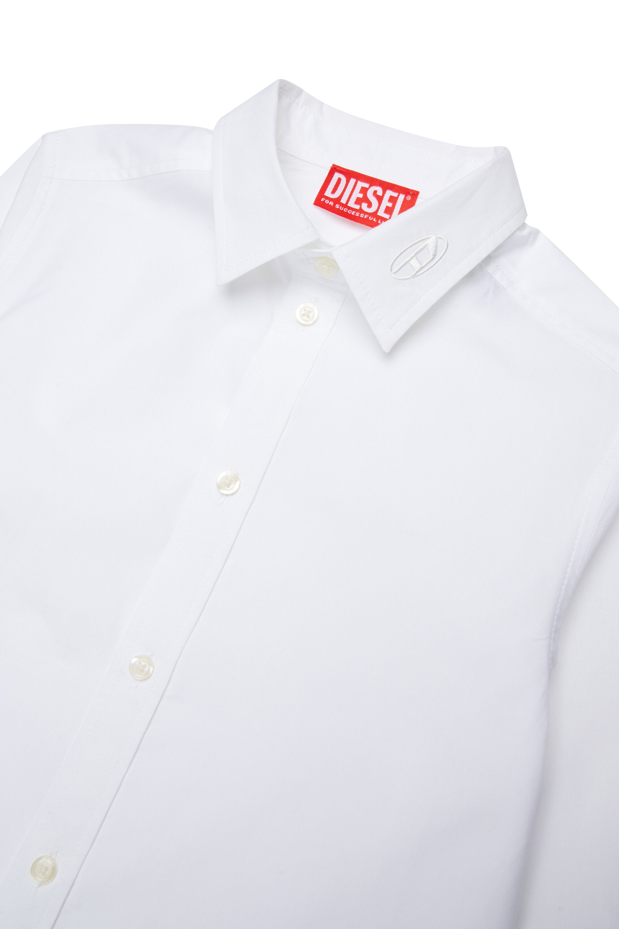 Chemise classique en popeline avec logo sur le col