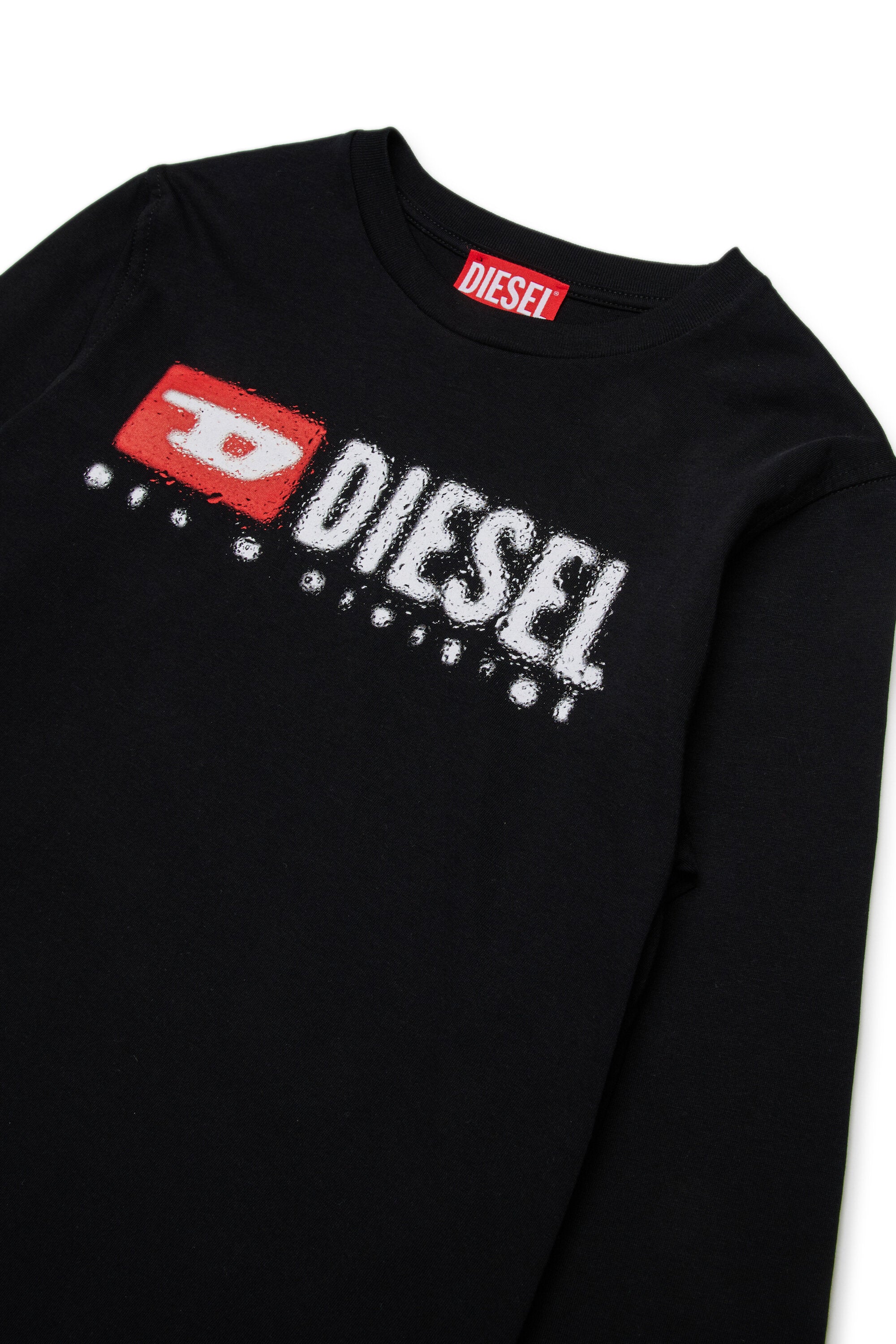 T-shirt manica lunga in jersey con logo Diesel Denim Division