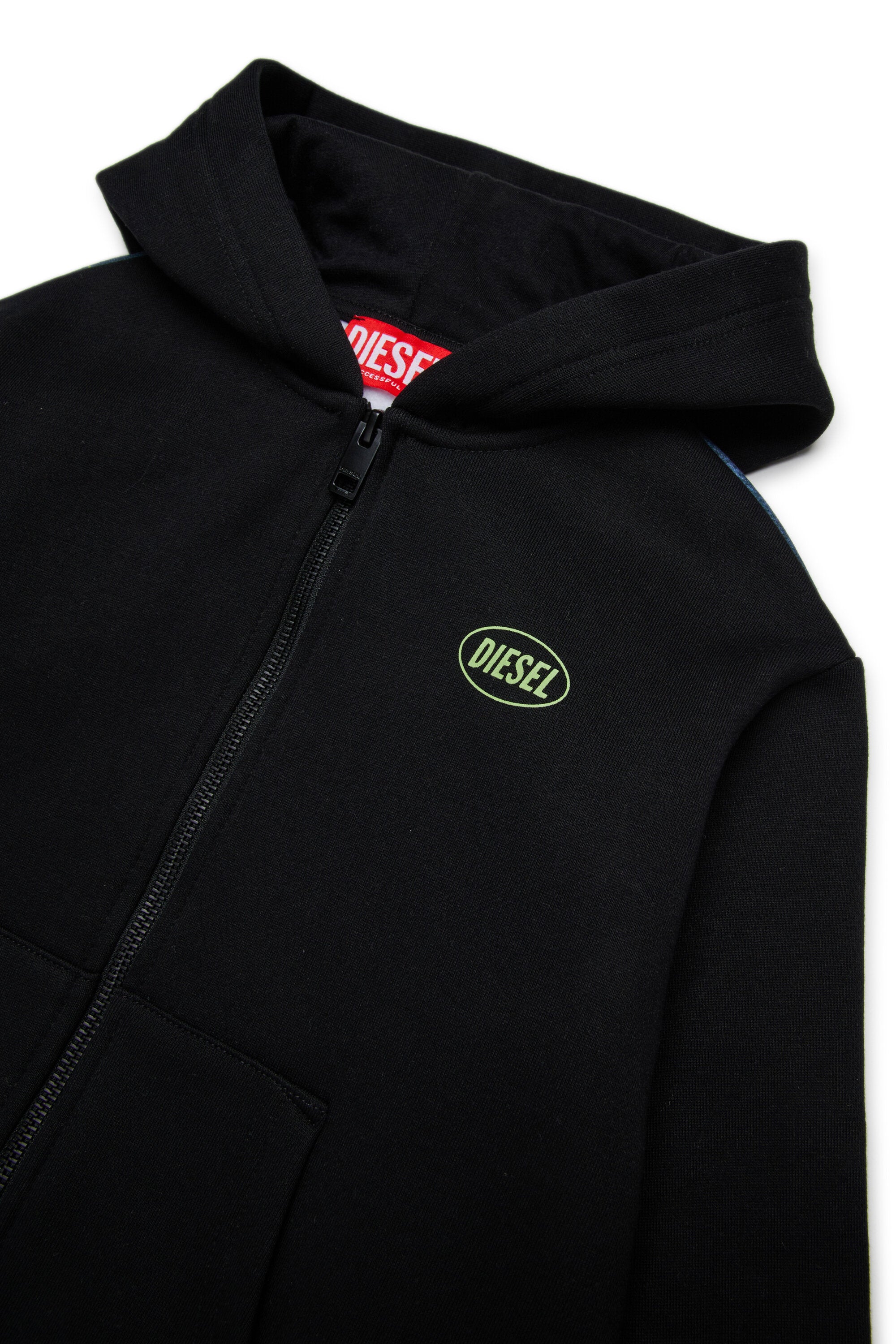 Sweatshirt mit Reißverschluss und Wolfsgrafik mit Pixeleffekt