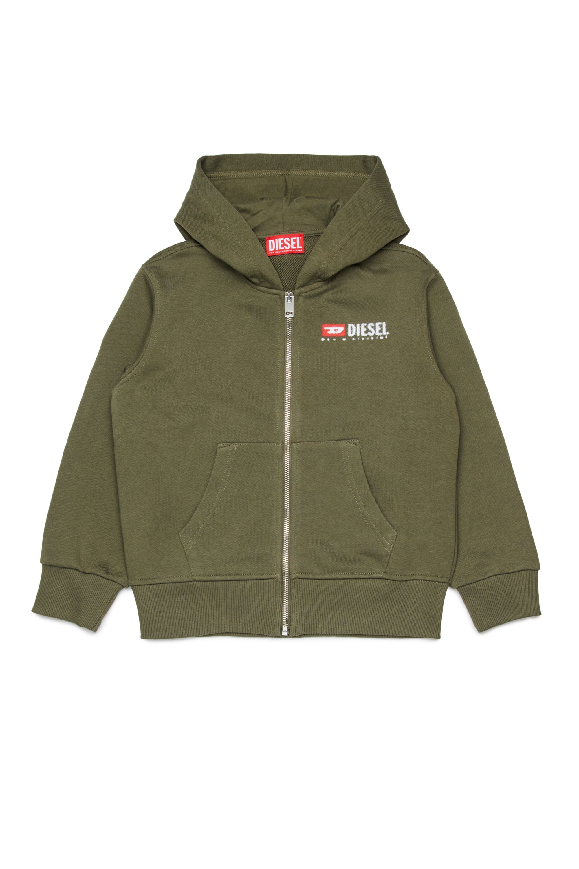 Sweat-shirt à capuche avec fermeture éclair et logo