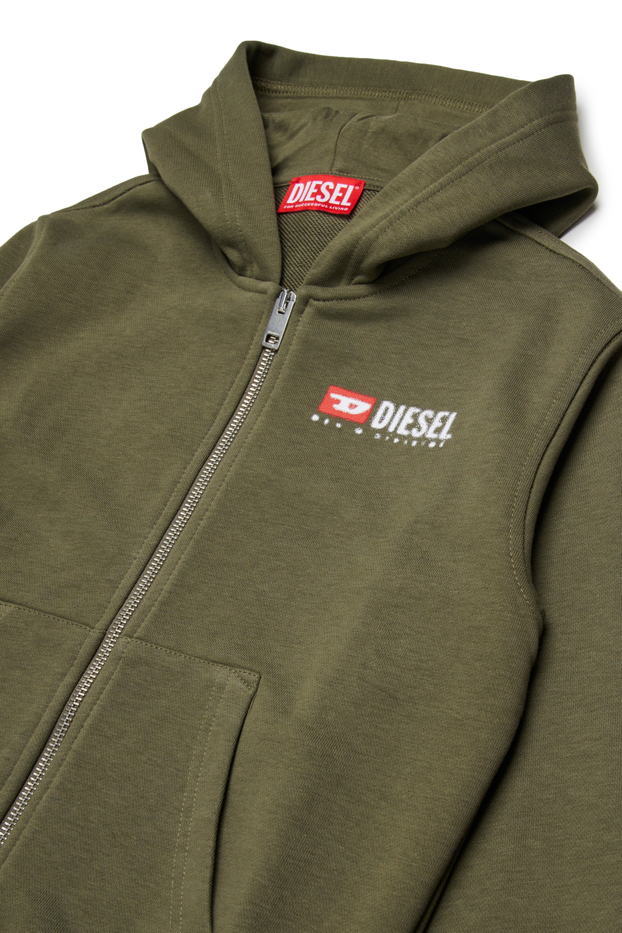 Sweat-shirt à capuche avec fermeture éclair et logo