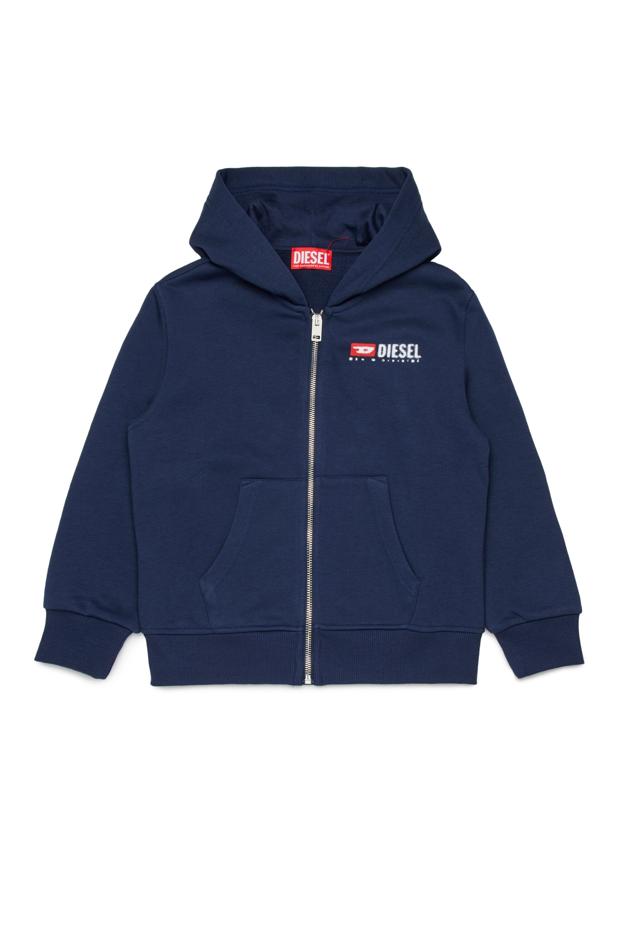 Sweat-shirt à capuche avec fermeture éclair et logo