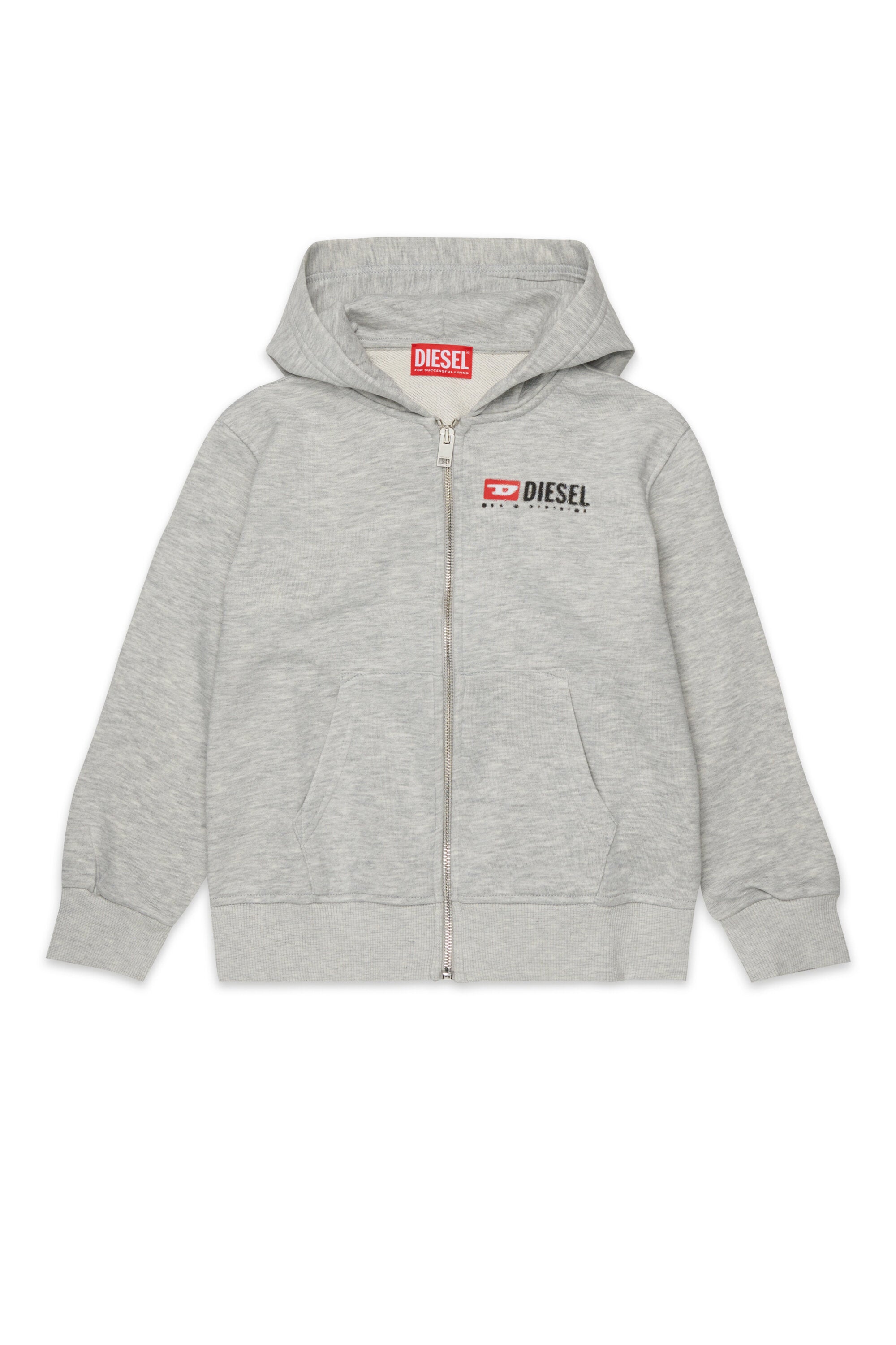 Sweat-shirt à capuche avec fermeture éclair et logo