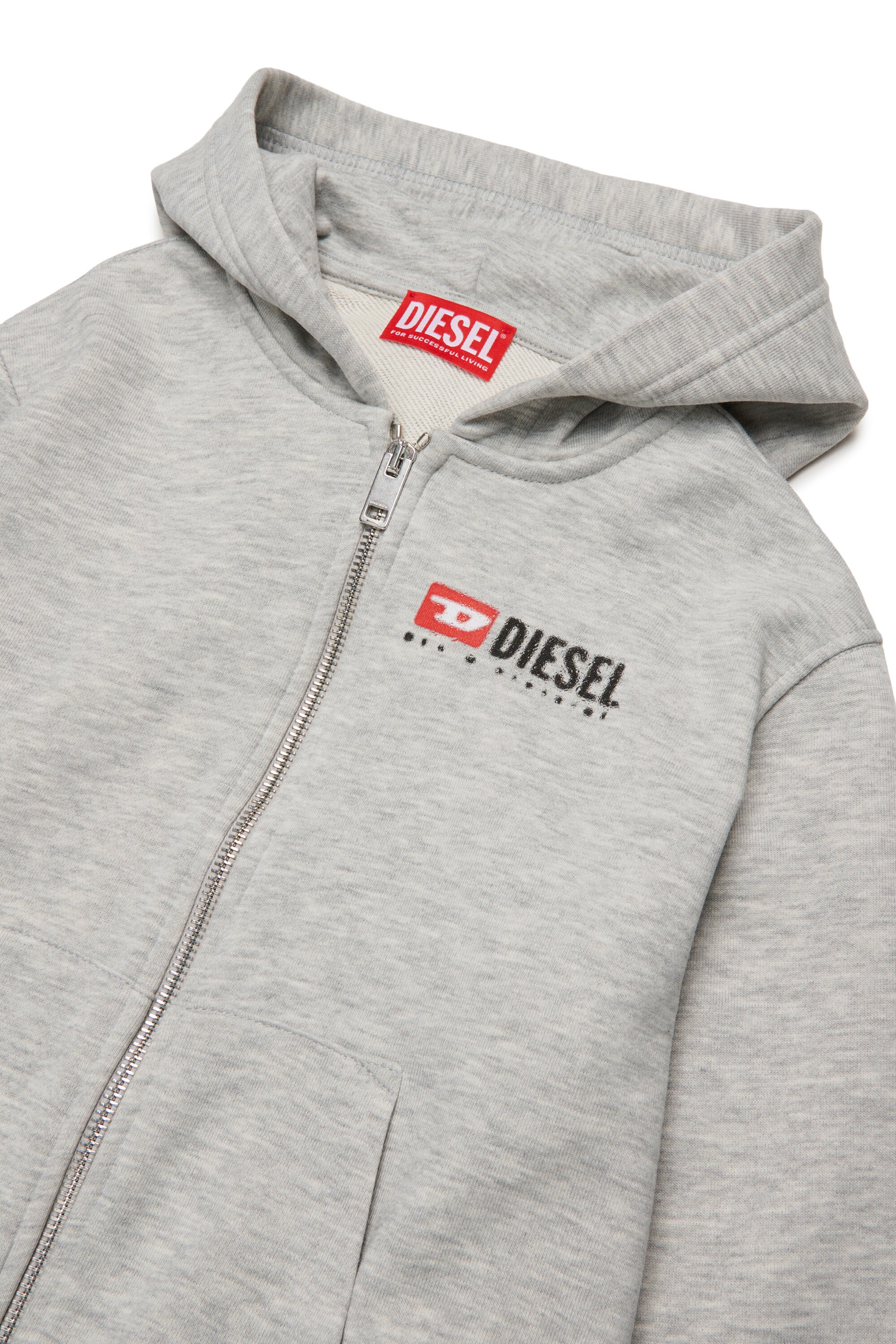 Sweat-shirt à capuche avec fermeture éclair et logo
