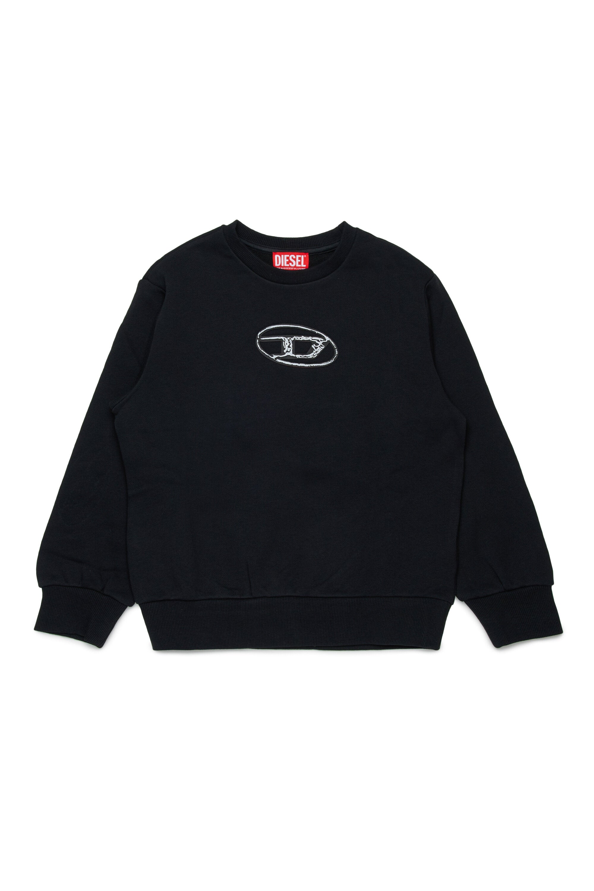Sweat-shirt à col ras-du-cou avec logo "Oval D" en plusieurs couches