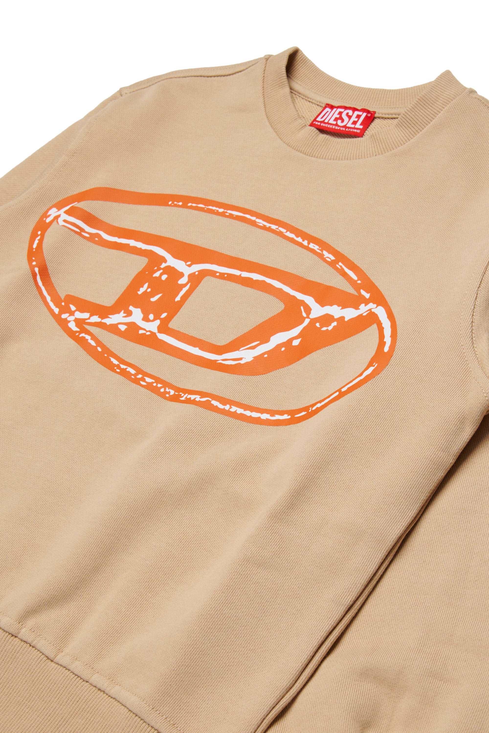 Sweat-shirt à col ras du cou avec maxi logo Oval D bicolore