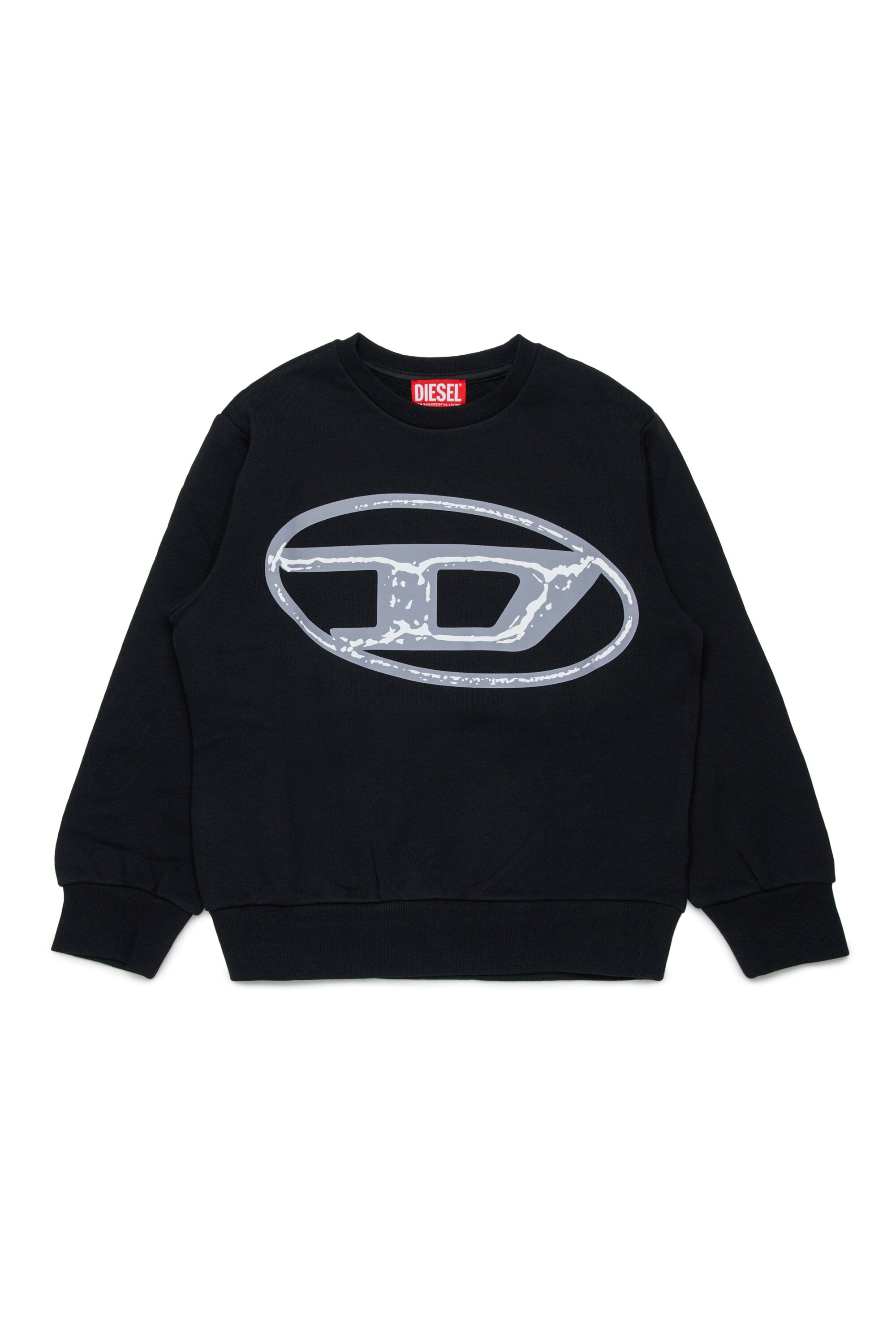 Sweatshirt mit Rundhalsausschnitt und zweifarbigem Oval D-Markenlogo