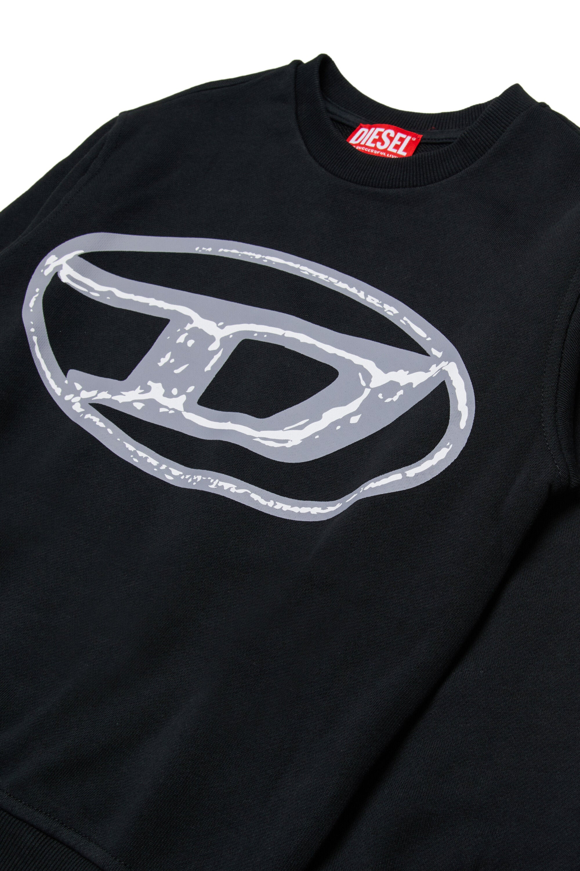 Sweat-shirt à col ras du cou avec maxi logo Oval D bicolore