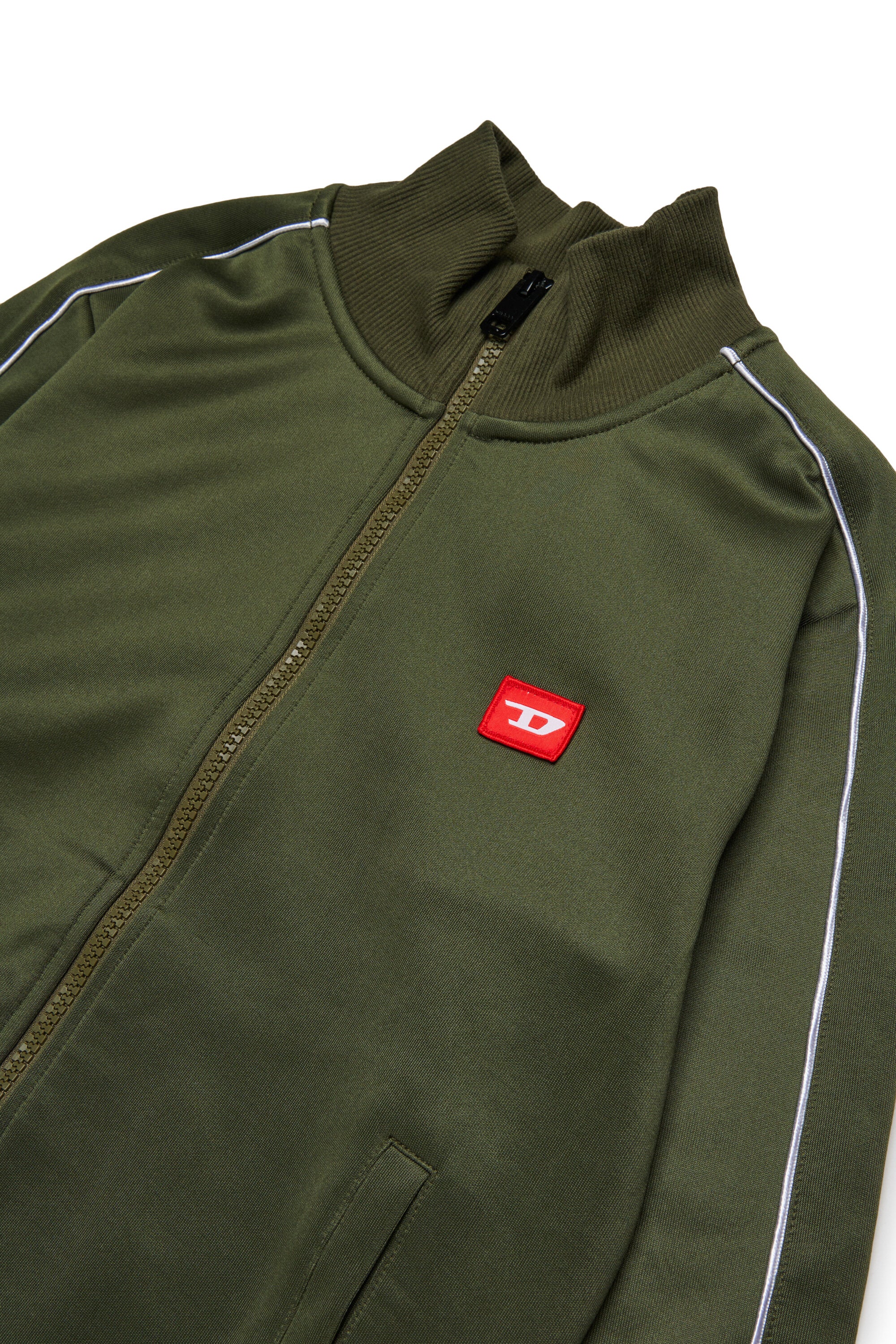 Sweat-shirt en triacétate avec fermeture éclair et écusson D rouge