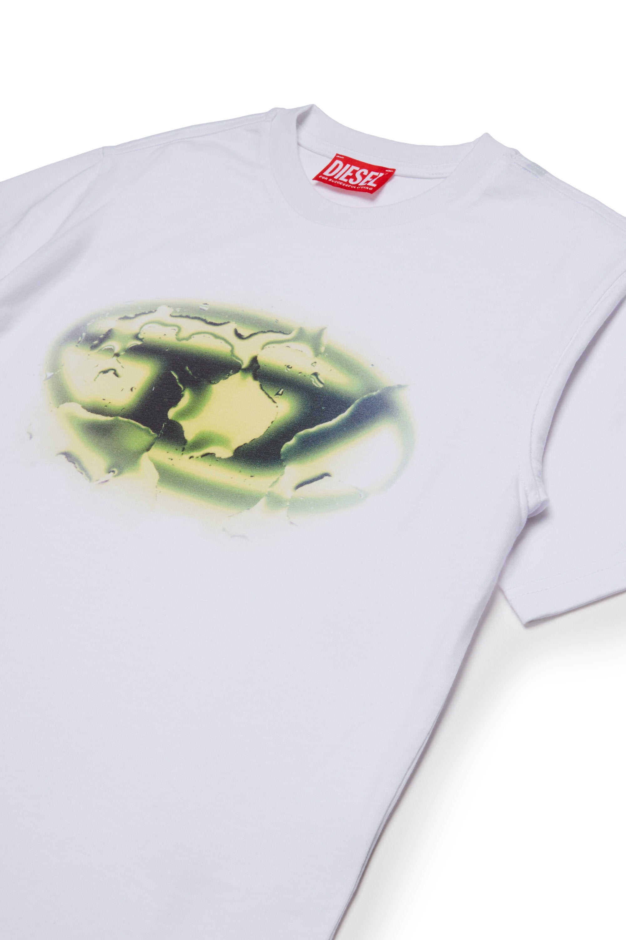 T-shirt in misto cotone con logo Glowing Oval D