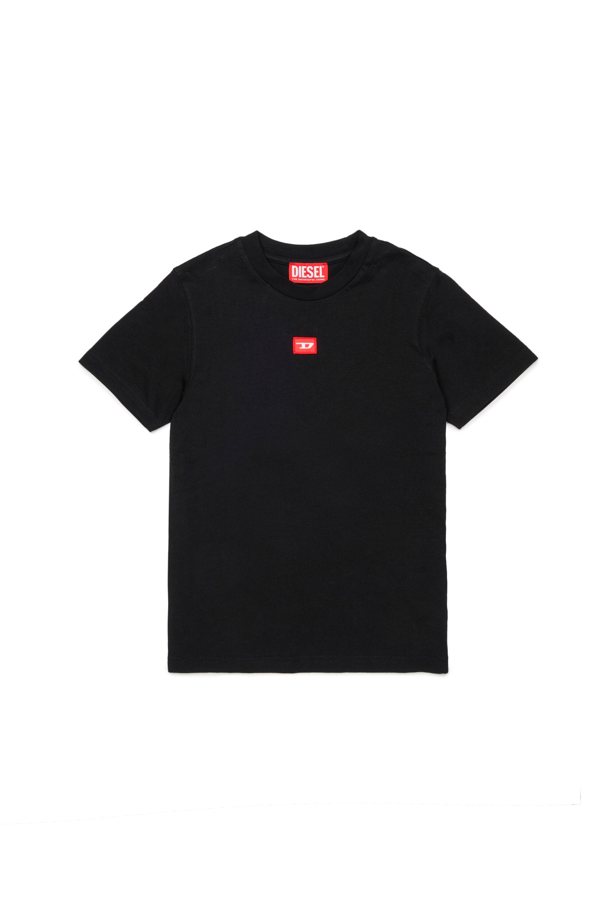 T-shirt in jersey con patch D rossa