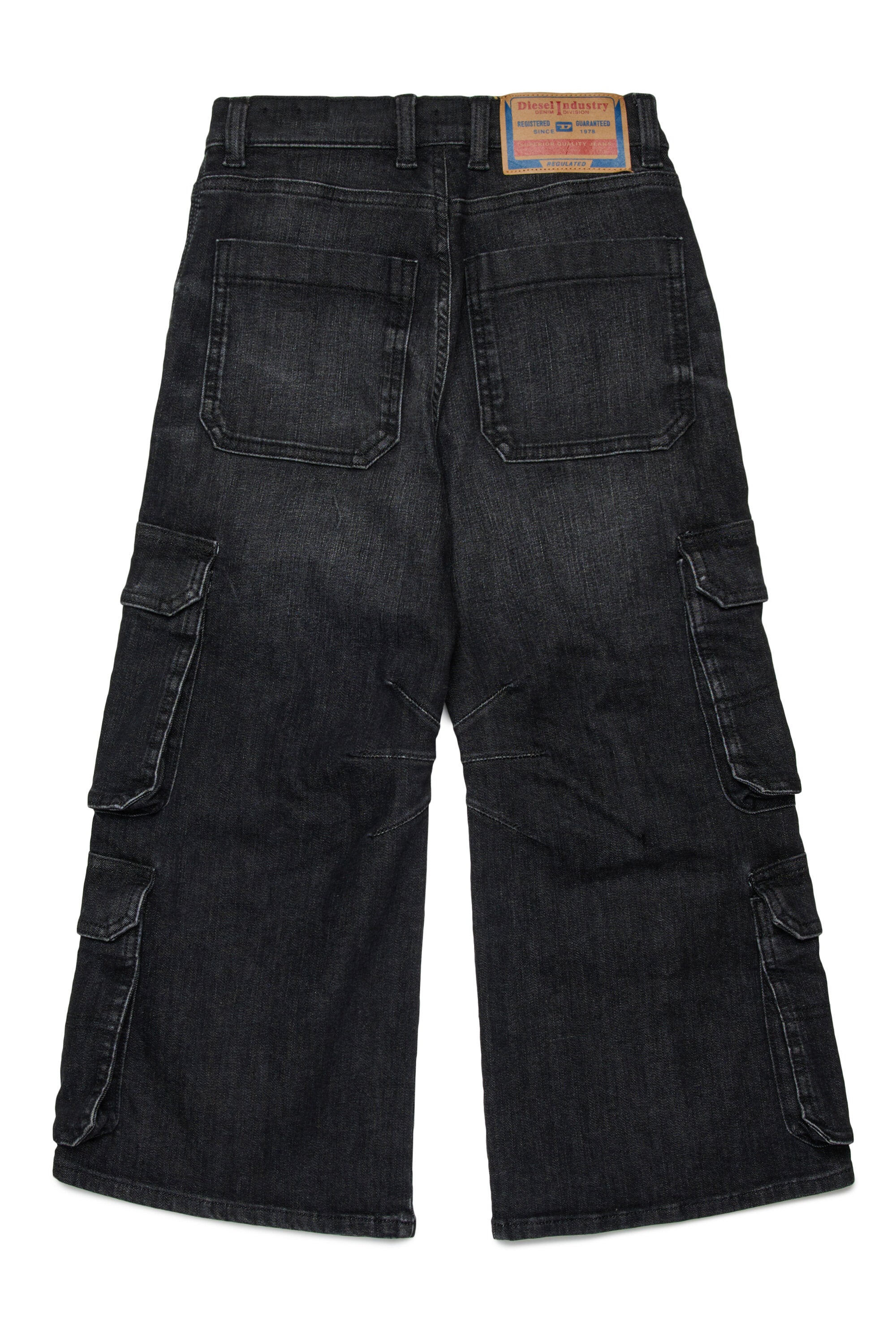 Jeans relaxed noir avec effet vécu - D-Argjx Cargo