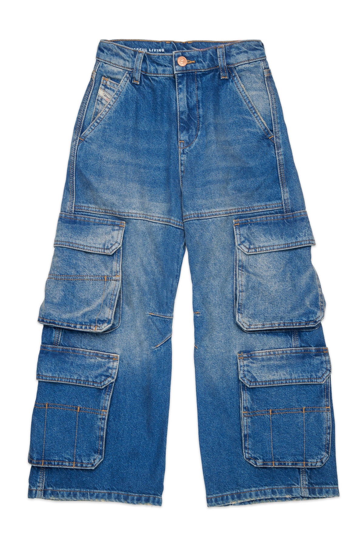 Relaxed fit cargo jeans with side pockets - D-Argjx Cargo