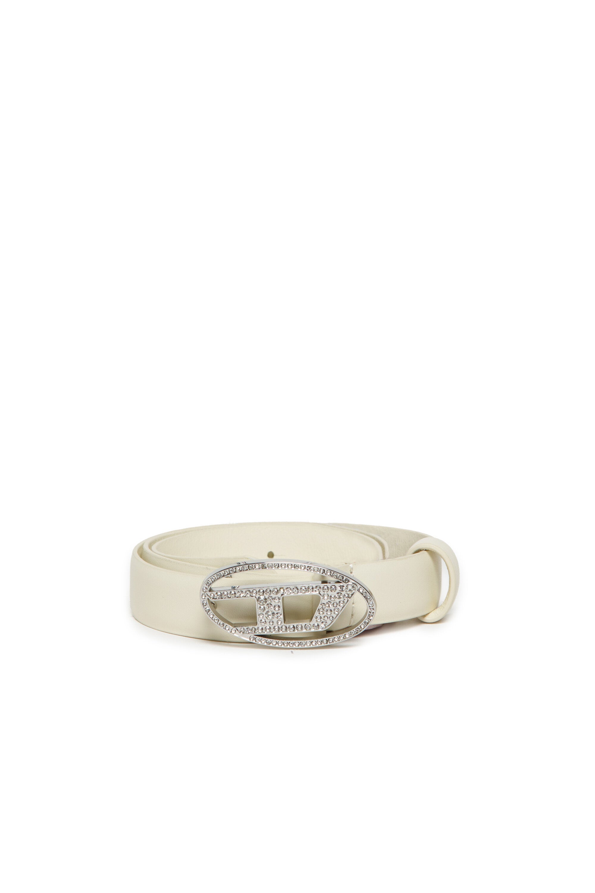Cintura in vera pelle Oval D con strass