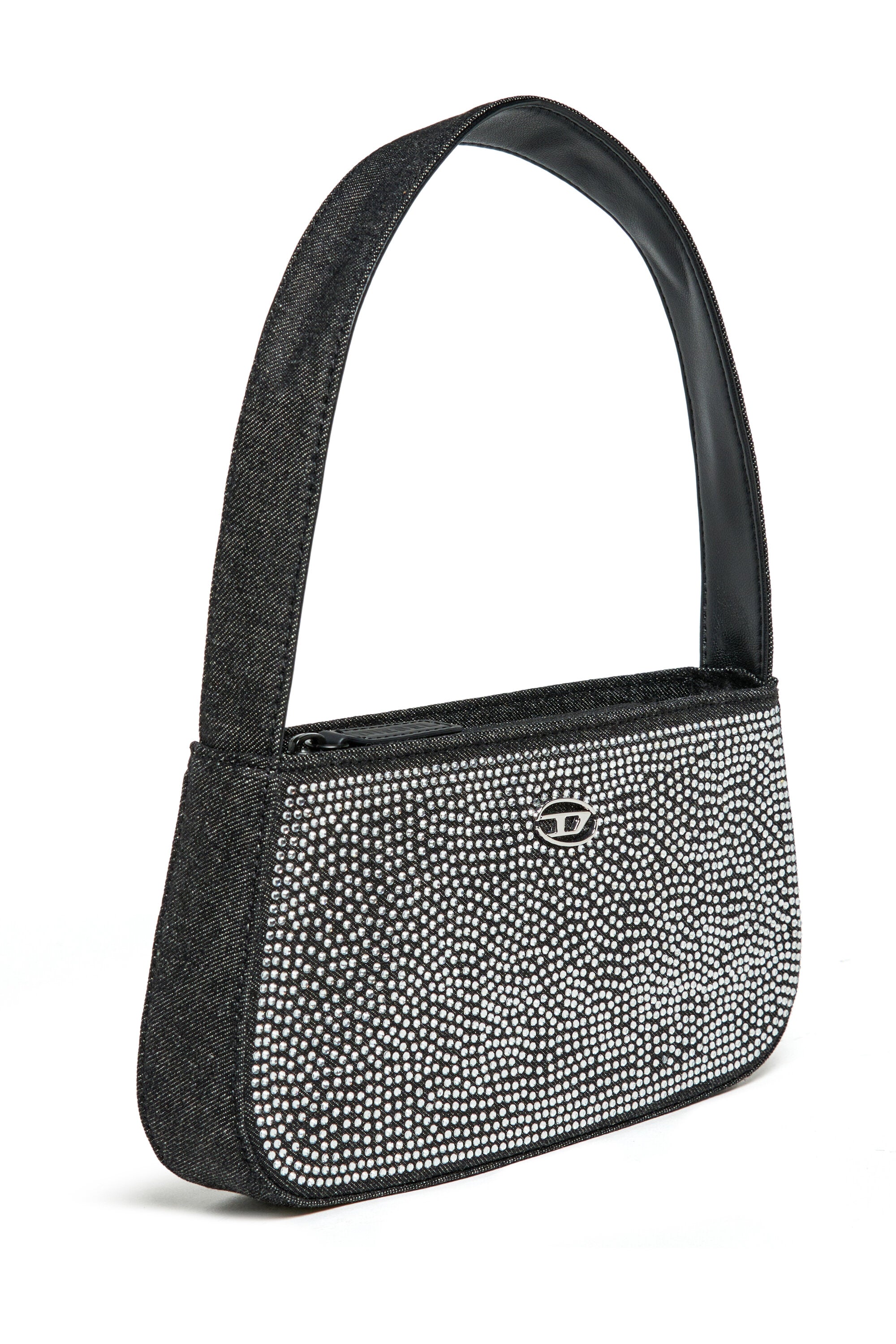 Borsa WJULIE in denim con rhinestones