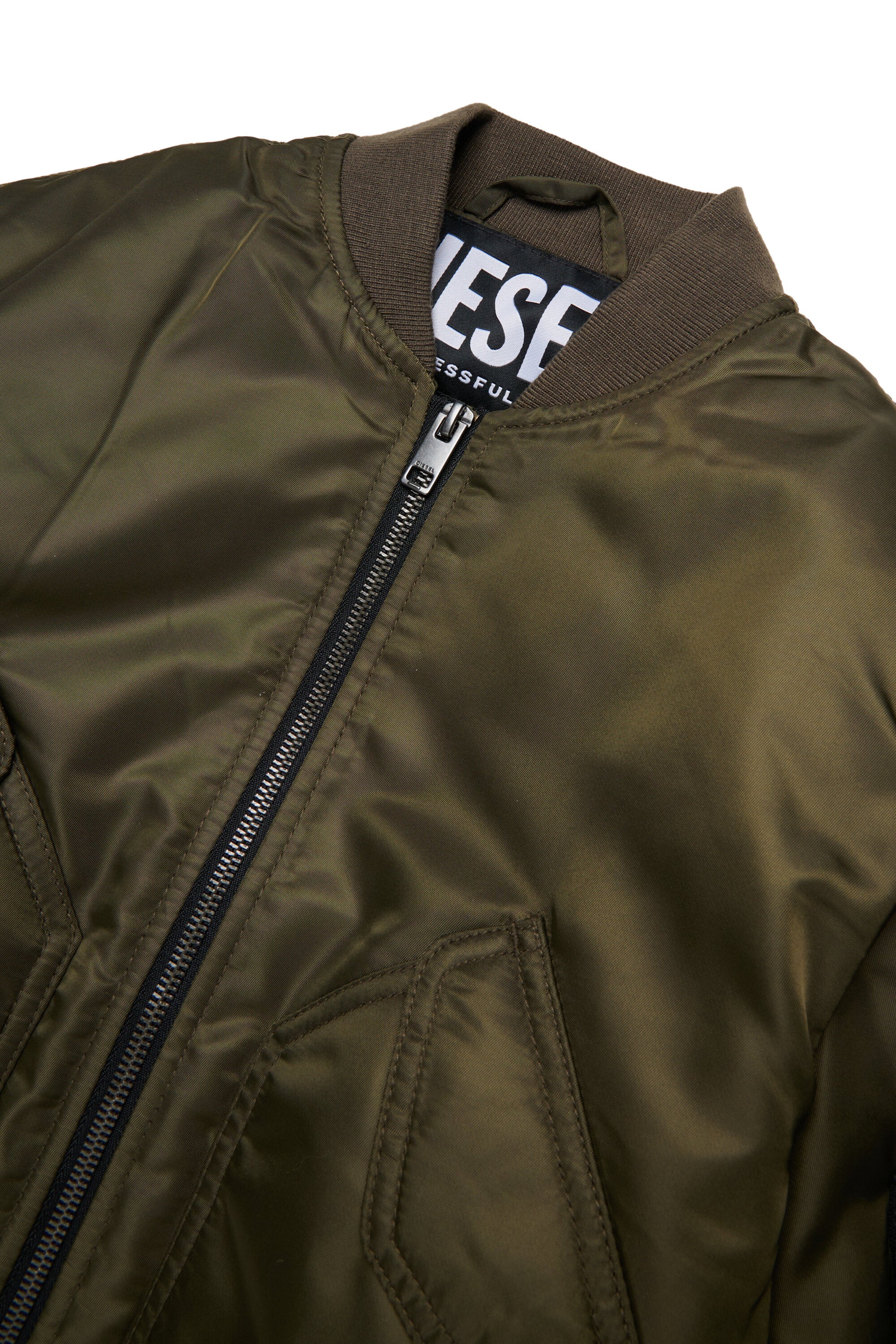 Giacca bomber con logo e tasche con zip
