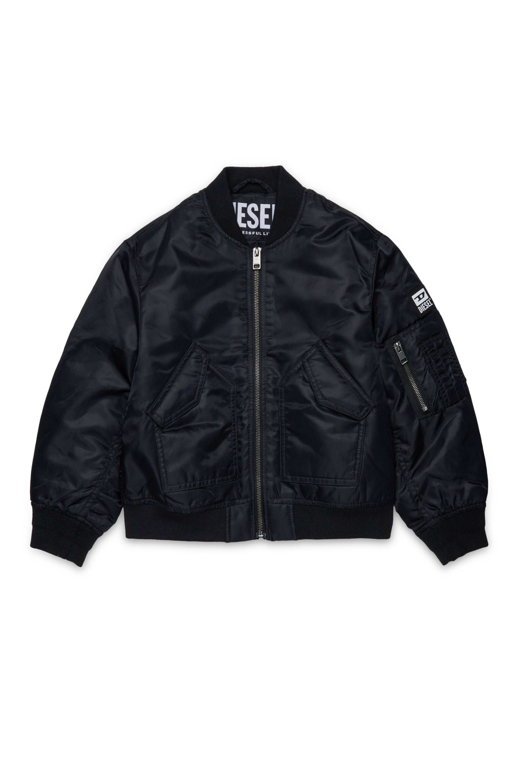 Bomberjacke mit Logo und Reißverschlusstaschen