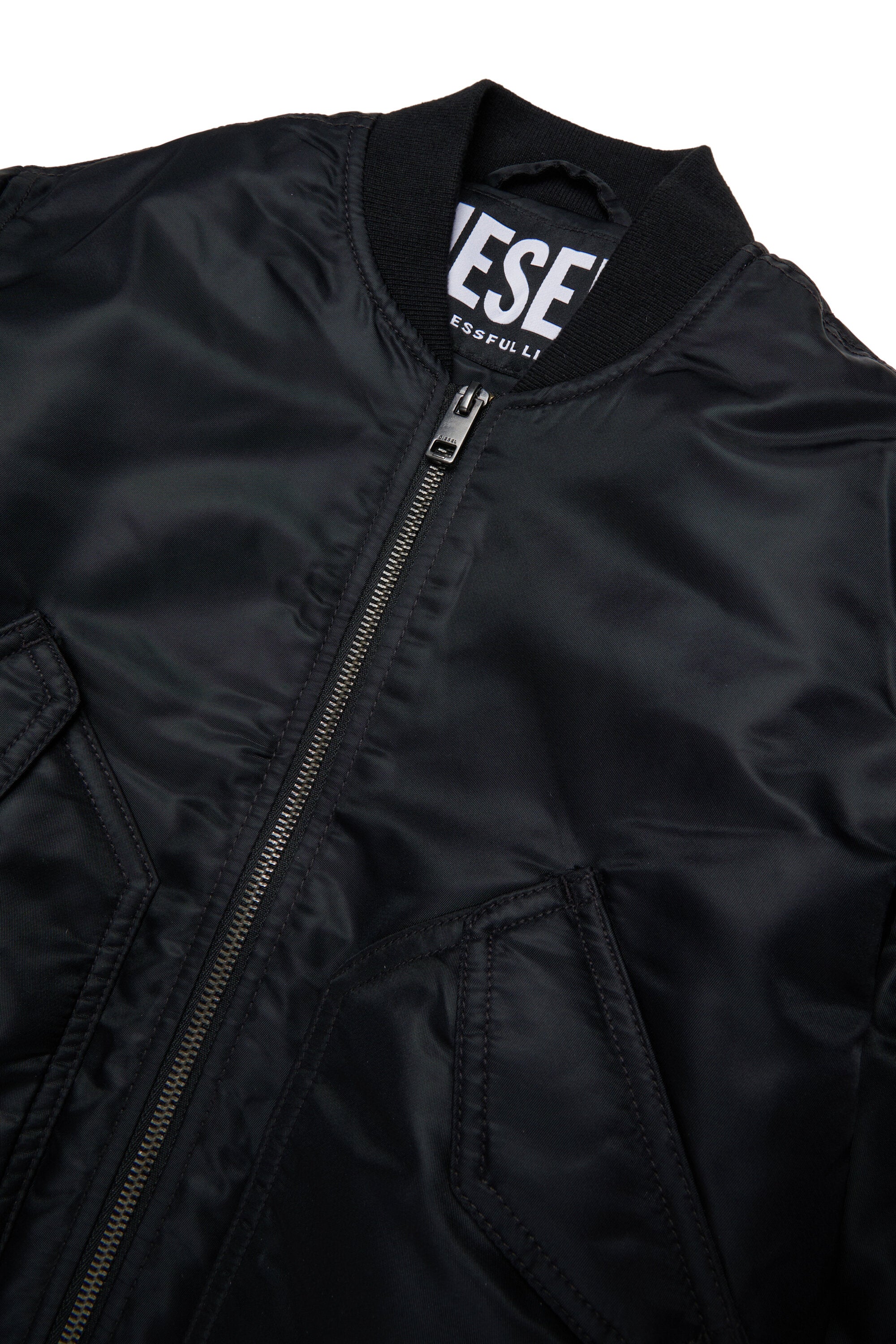 Giacca bomber con logo e tasche con zip