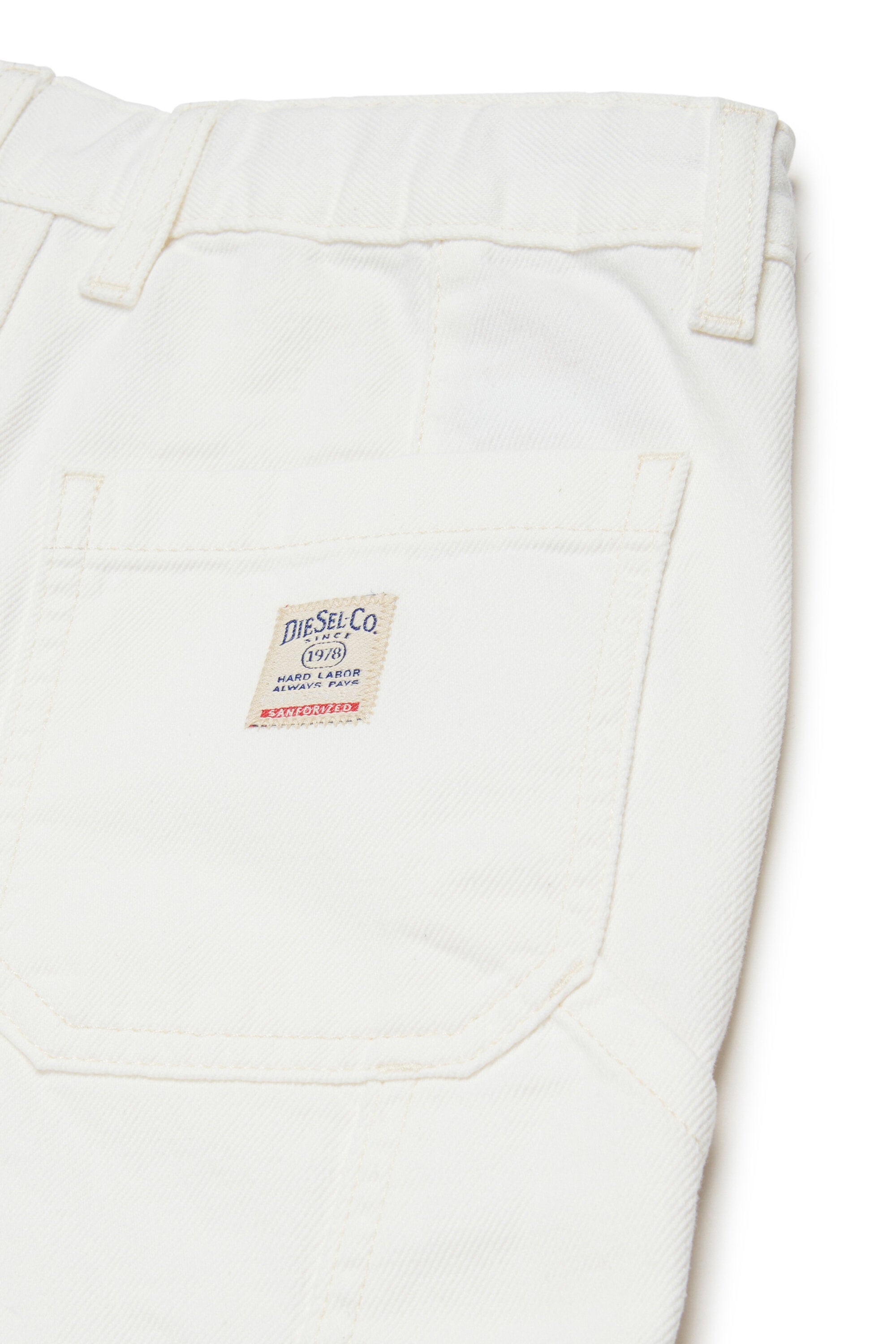 Shorts in denim bianco con logo - D-Bart