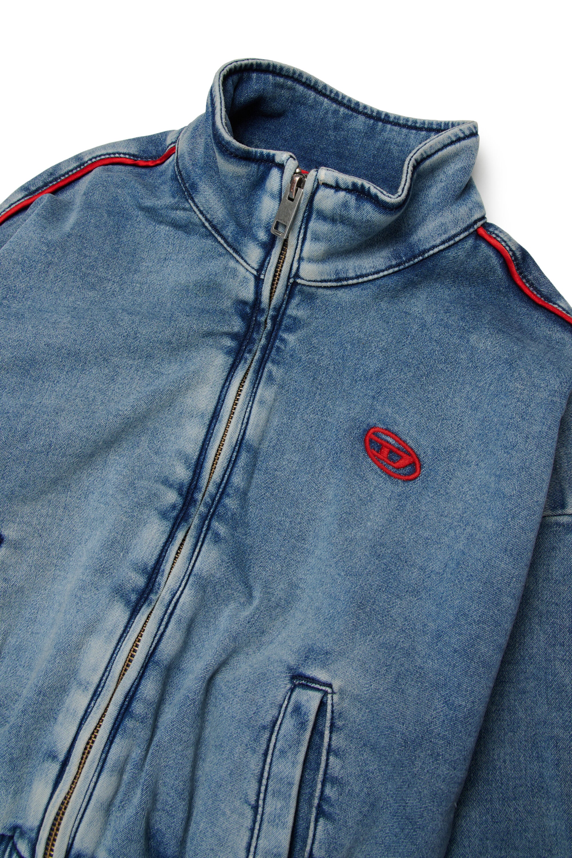 Giacca denim con logo ricamato