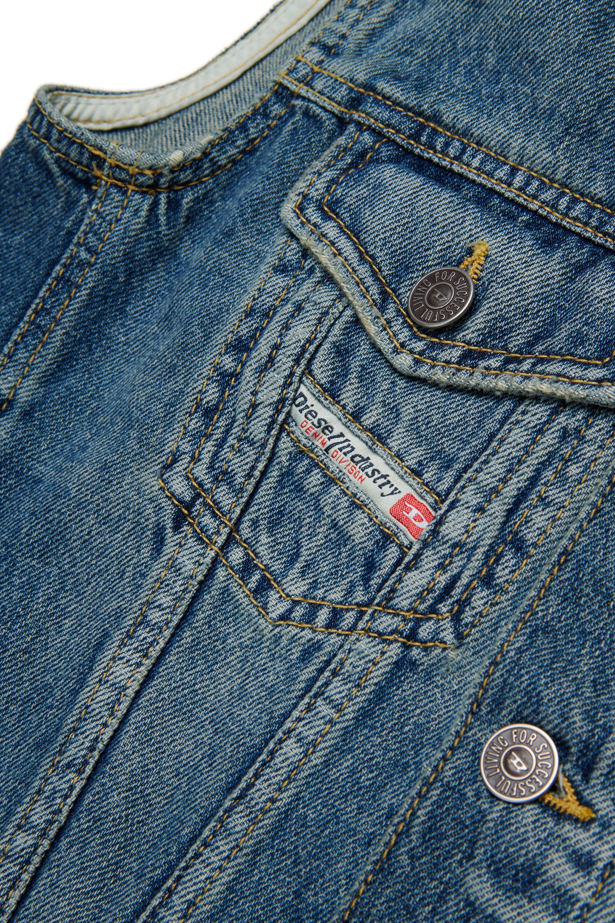 Gilet denim con logo stampato