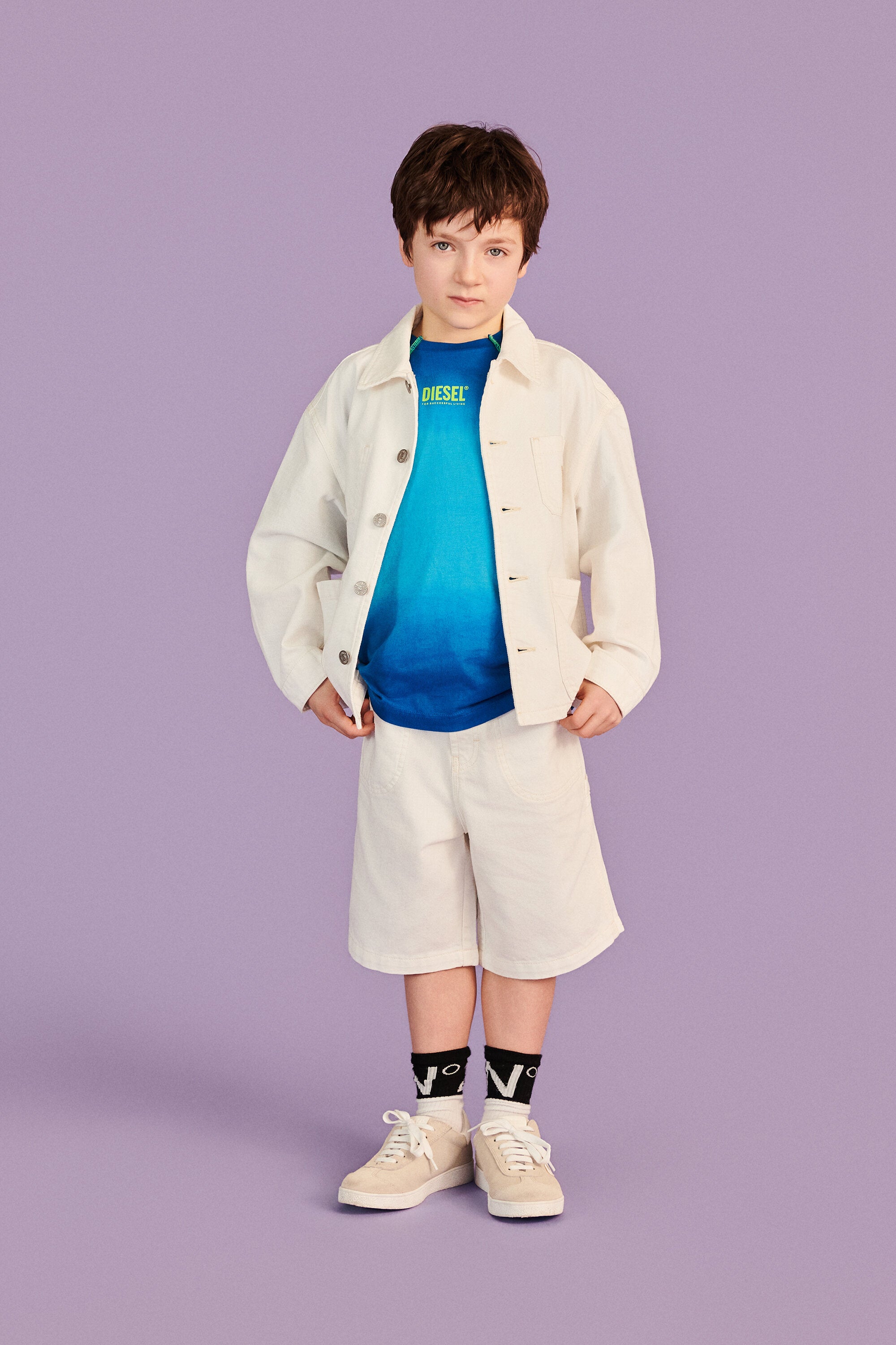 Giacca denim con logo