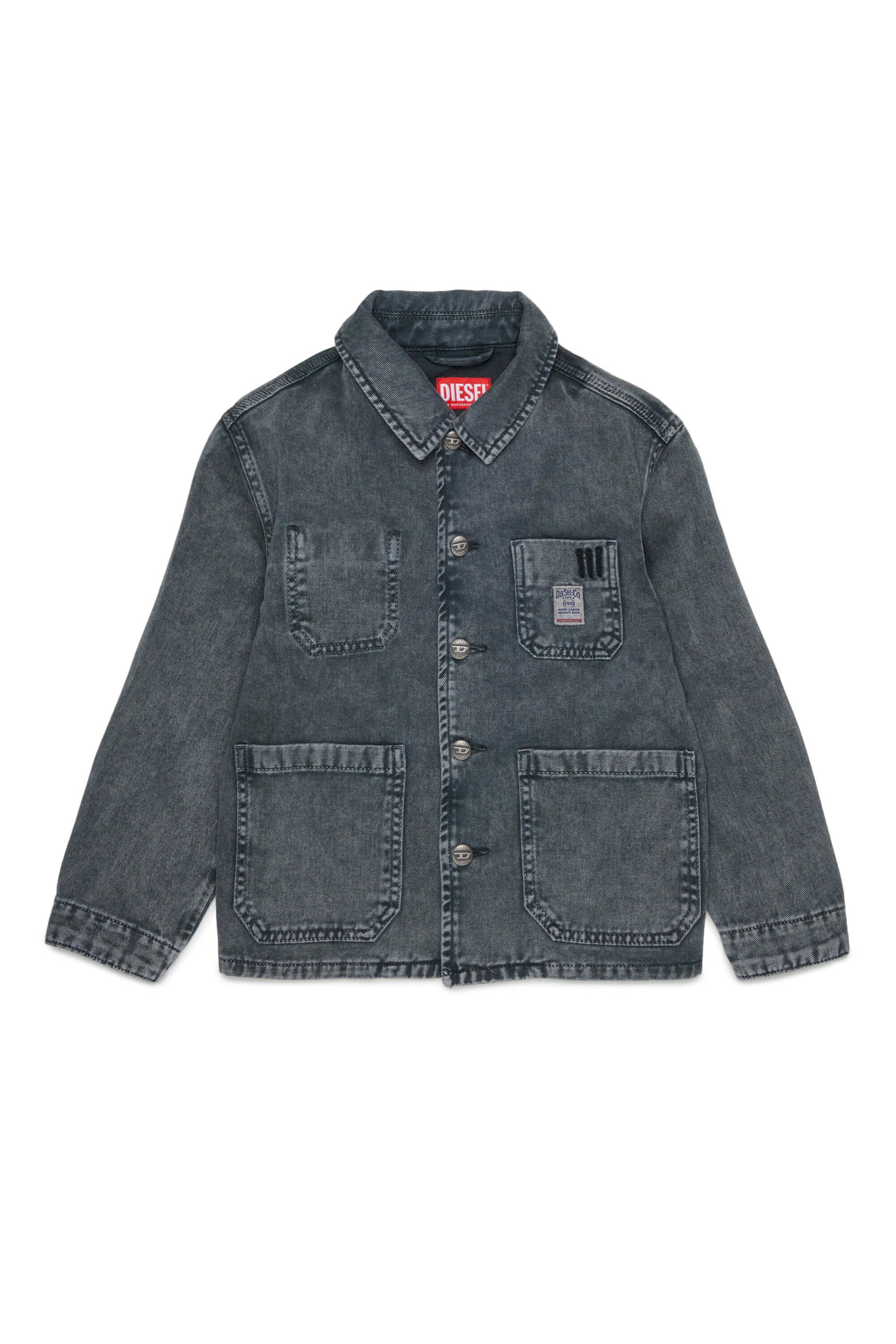Denimjacke mit aufgedrucktem Logo