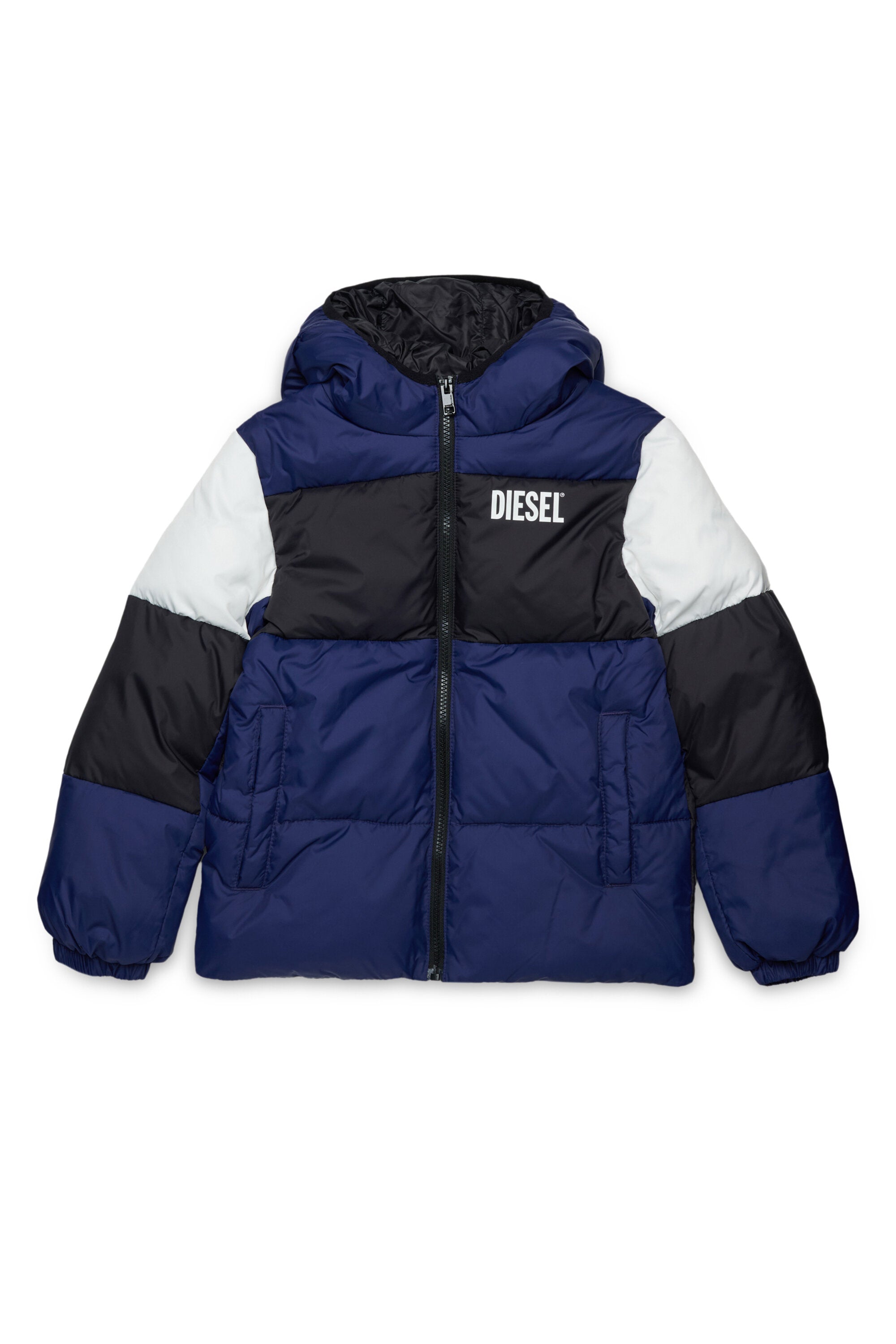 Steppjacke mit Colorblock-Design und Logo