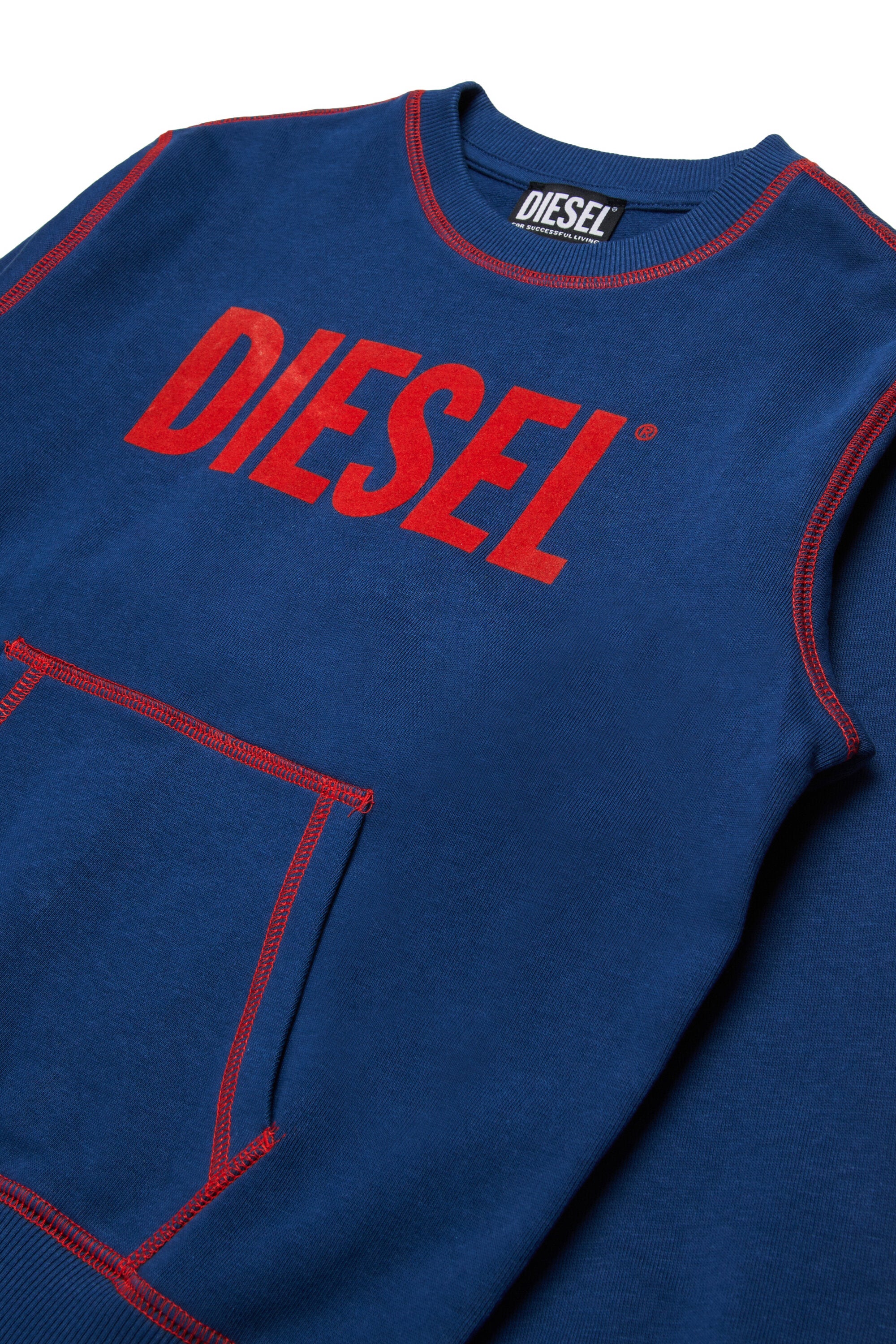 Felpa con logo Diesel e tasca marsupio