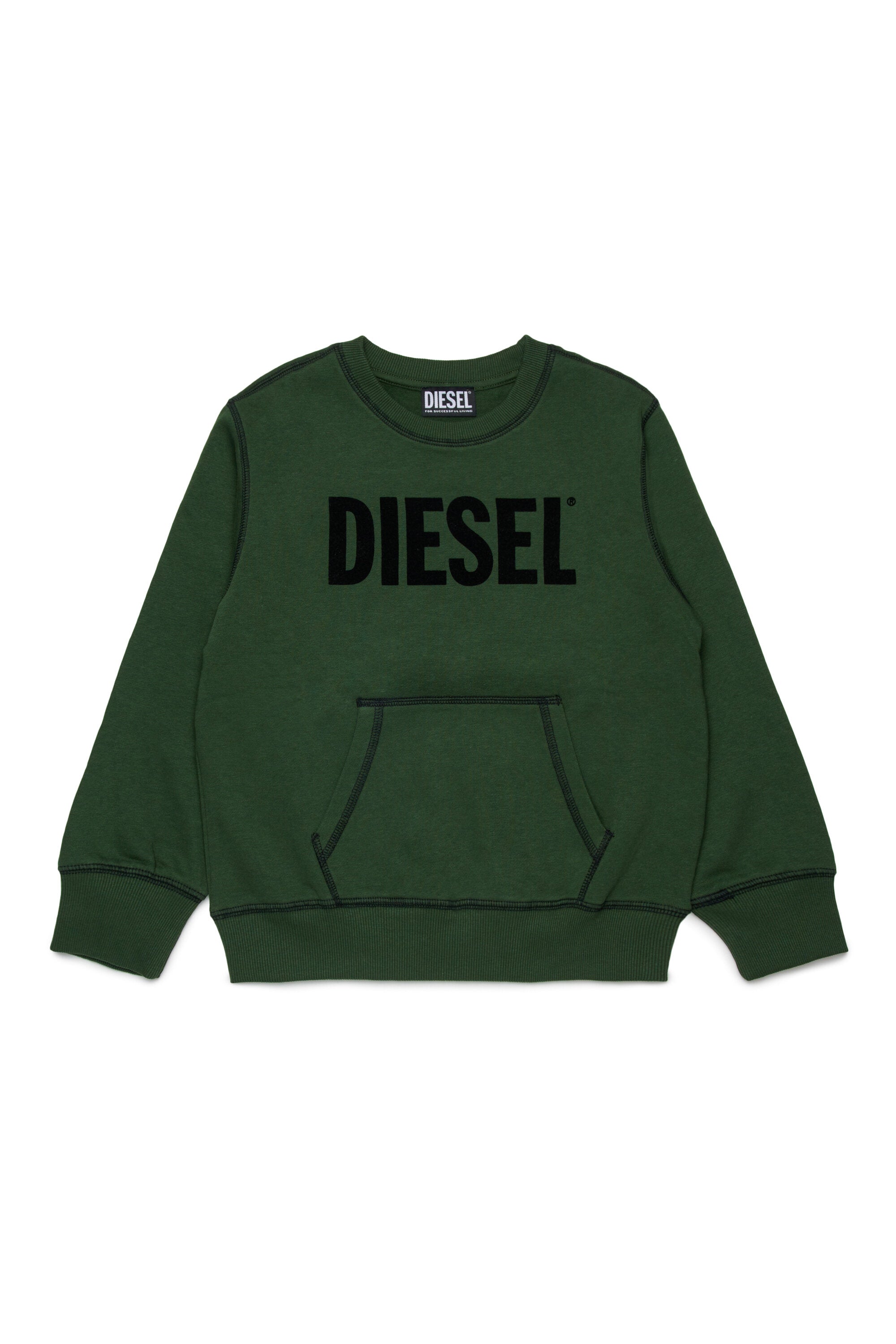 Felpa con logo Diesel e tasca marsupio