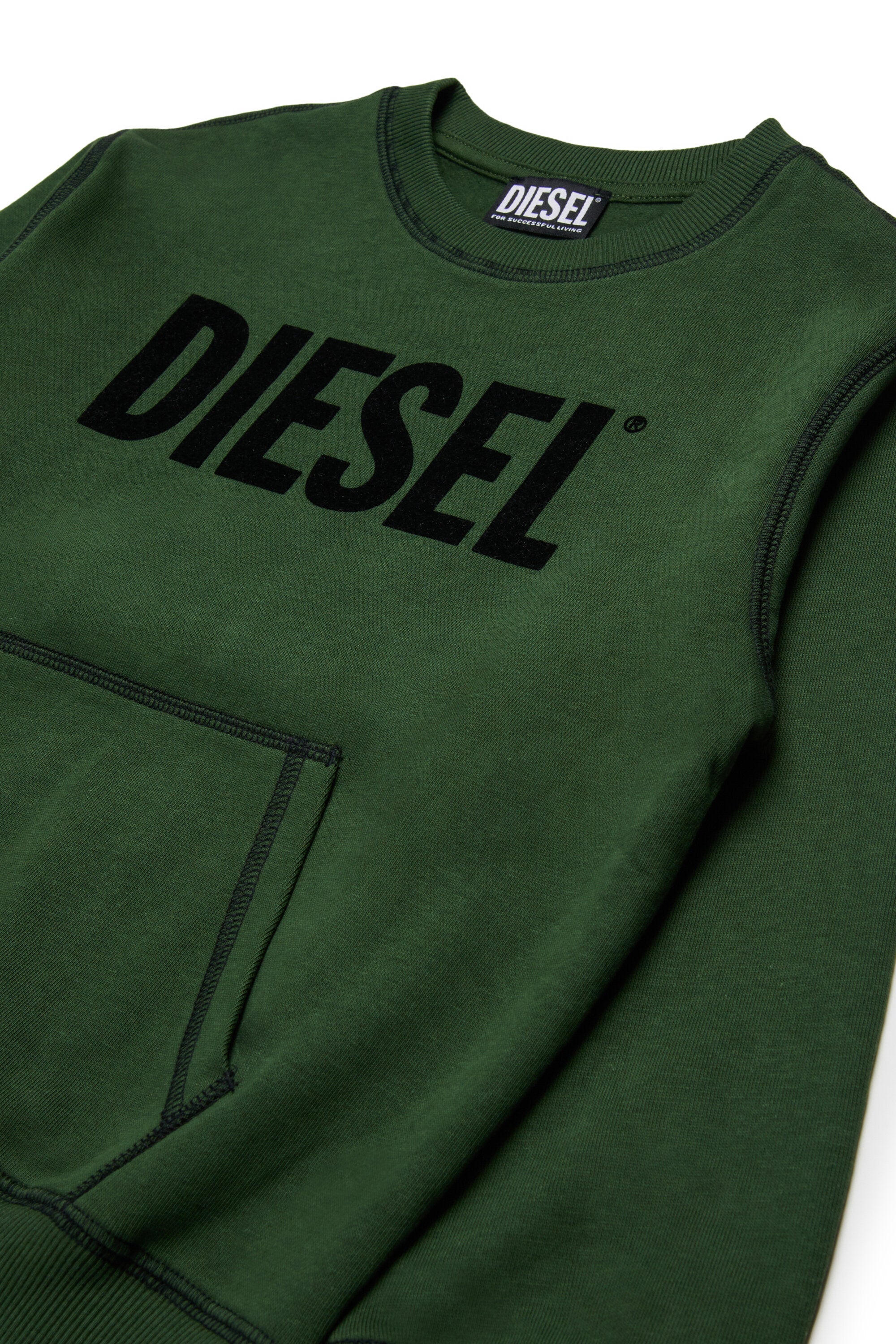Felpa con logo Diesel e tasca marsupio