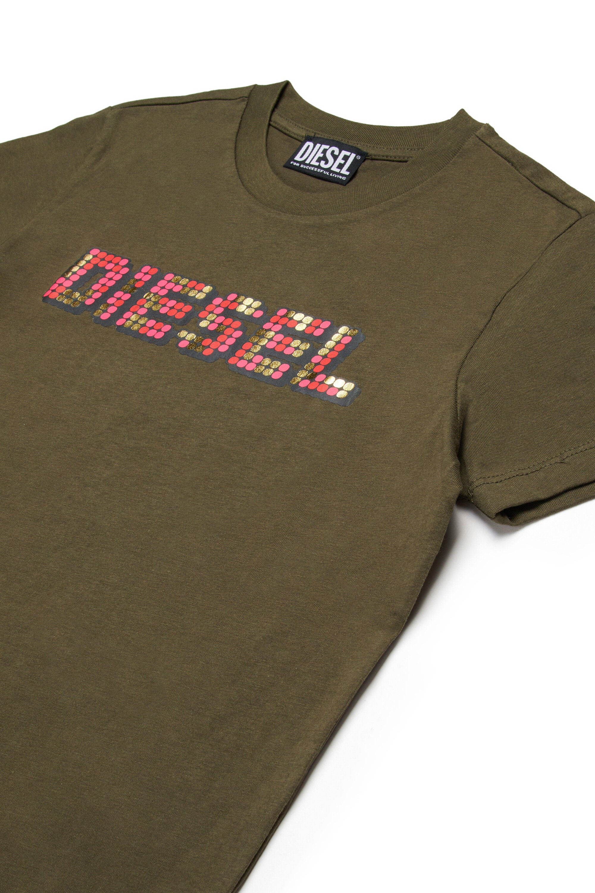 T-shirt con logo multicolore